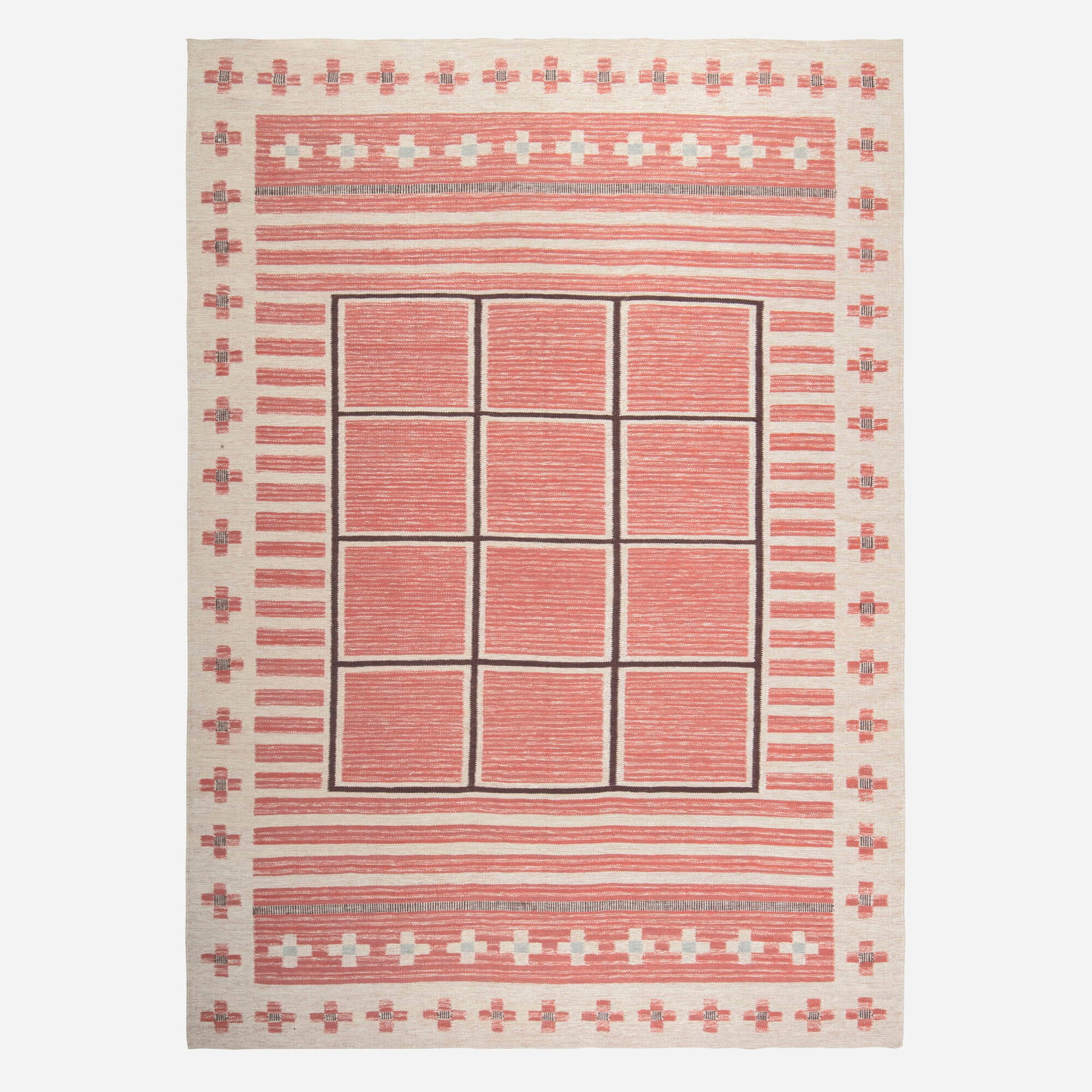 Doris Leslie Blau, Coraline flatweave carpet: Doris Leslie Blau Coraline flatweave carpet USA, 21st century hand-woven wool 10' x 14'1" in (305 x 429 cm) This work will ship from Lambertville, New Jersey.