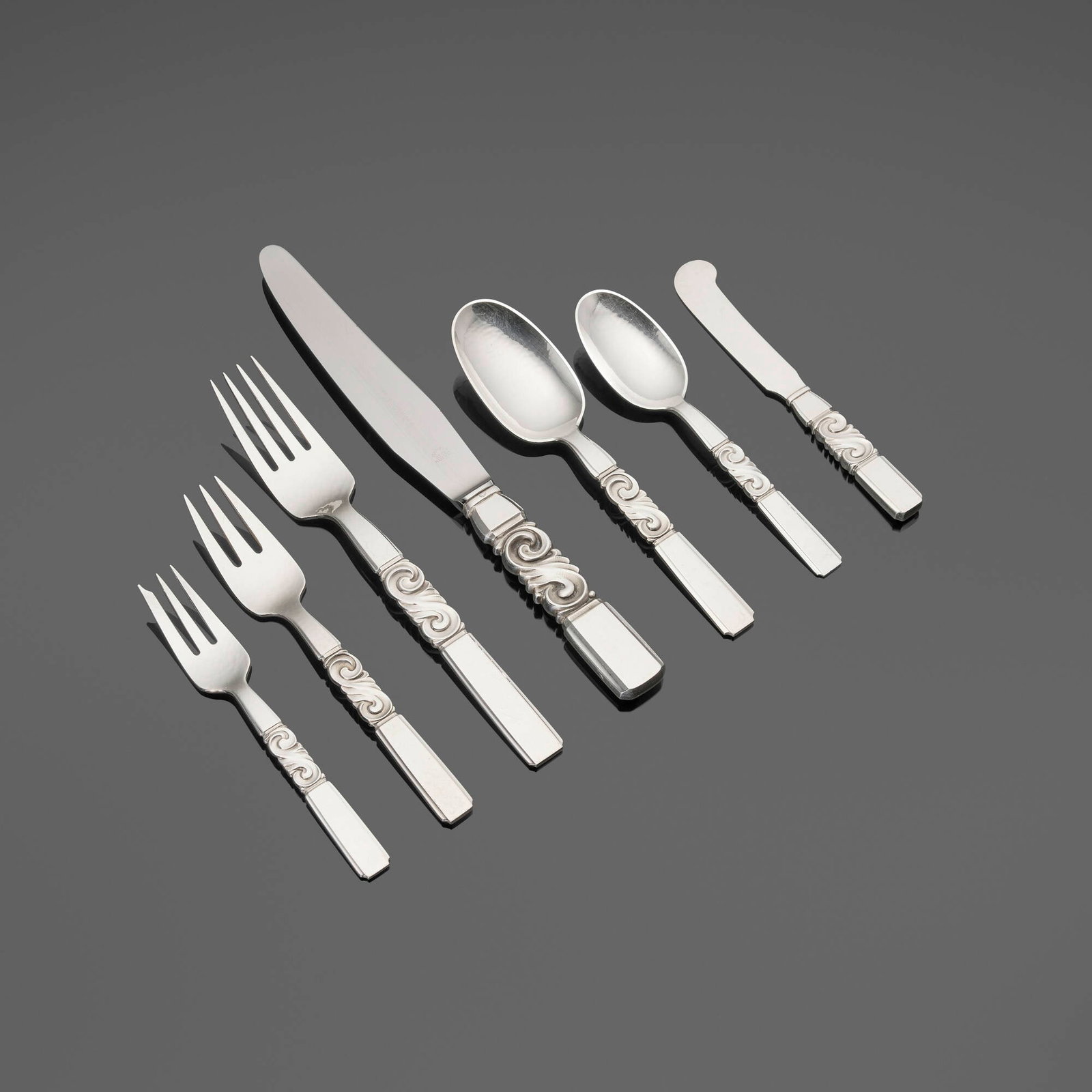 Georg Jensen, Scroll flatware service, model 22 (1 of 4)