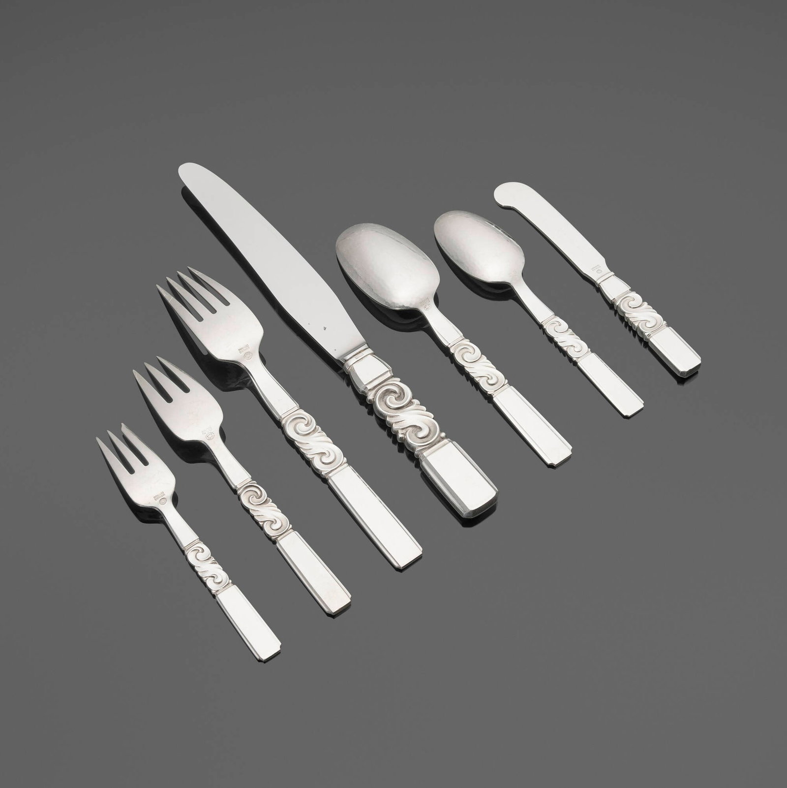 Georg Jensen, Scroll flatware service, model 22 - 2