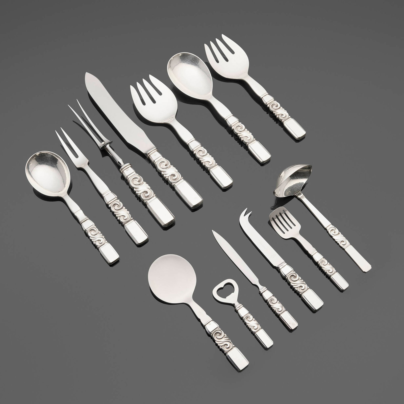 Georg Jensen, Scroll flatware service, model 22 - 3