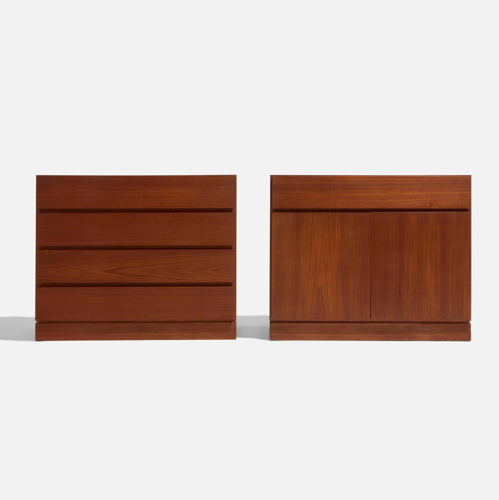 Arne Wahl Iversen, Dresser and cabinet: Arne Wahl Iversen Dresser and cabinet Vinde Mobelfabrik Denmark, c. 1965 teak 29.75 h x 36 w x 17.75 d in (76 x 91 x 45 cm) Dresser features four drawers. Cabinet features one drawer and two doors