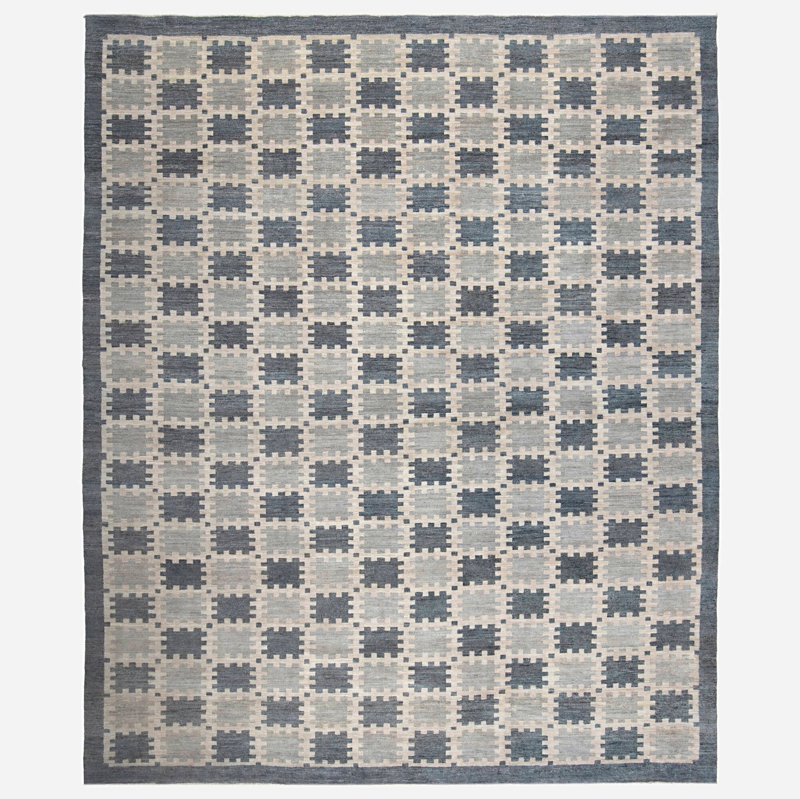 Contemporary, Swedish-style pile carpet: Contemporary Swedish-style pile carpet 21st century hand-knotted wool 12' x 14'4" in (366 x 437 cm) Provenance: Wright, 20th Century Carpets, 14 December 2023, Lot 111 | Private Collection This work