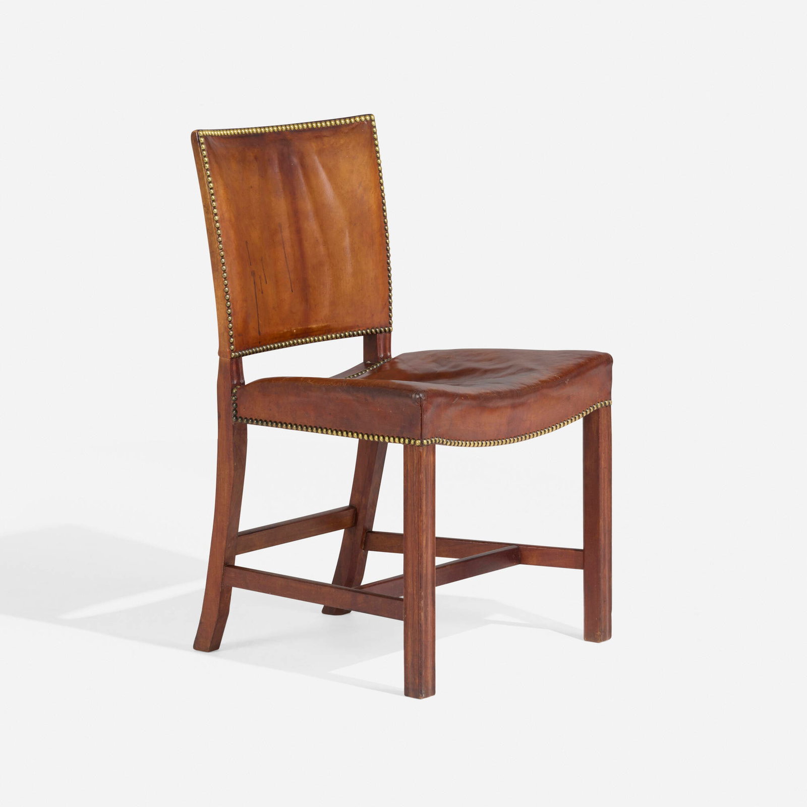Kaare Klint, Barcelona chair, model 3758: Kaare Klint Barcelona chair, model 3758 Rud. Rasmussens Snedkerier Denmark, 1937 leather, mahogany, brass 33.25 h x 20.75 w x 17.5 d in (84 x 53 x 44 cm) Paper manufacturer's label to front rail