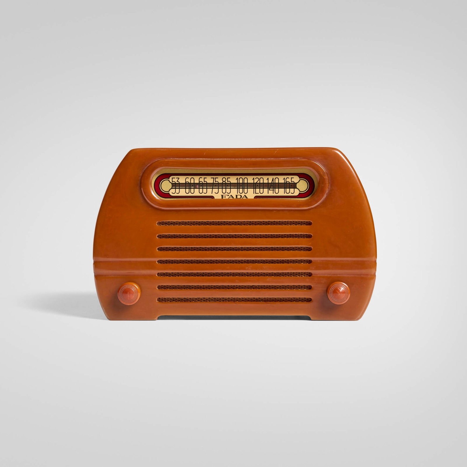 Fada, Temple radio, model 652: Fada Temple radio, model 652 USA, 1946 Catalin, acrylic 6.75 h x 10.875 w x 6.25 d in (17 x 28 x 16 cm) Stamped manufacturer's mark to reverse 'Fada Radio model 652'. Provenance: