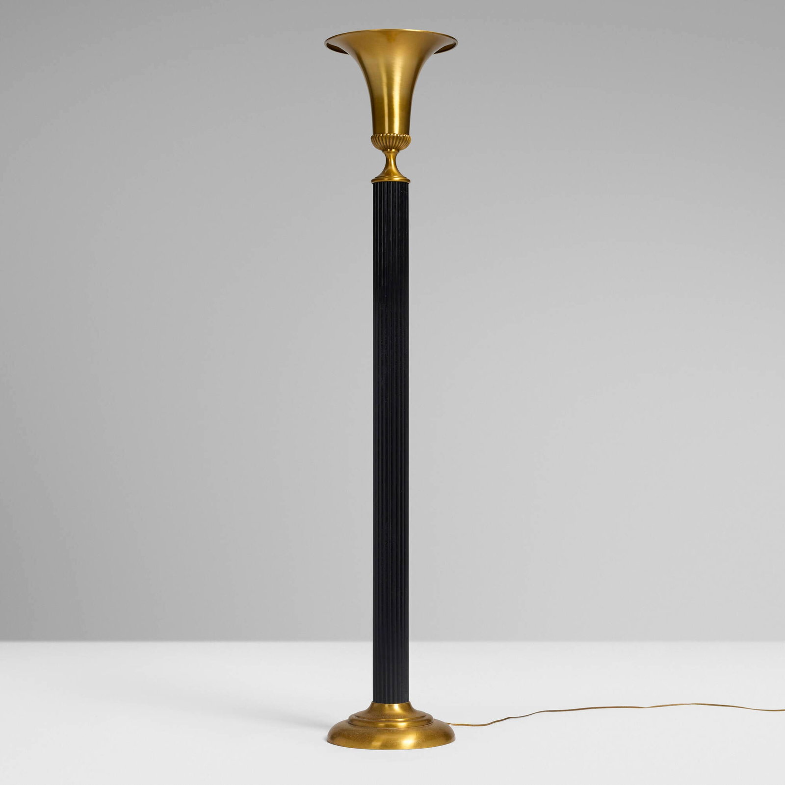 Art Deco, Torchere: Art Deco Torchere c. 1935 brass, lacquered brass 64.375 h x 12.5 dia in (164 x 32 cm) This work will ship from Chicago, Illinois.