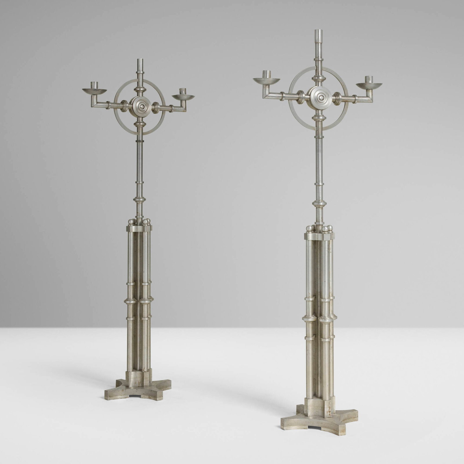 Machine Age, Floor candelabra, pair - 2