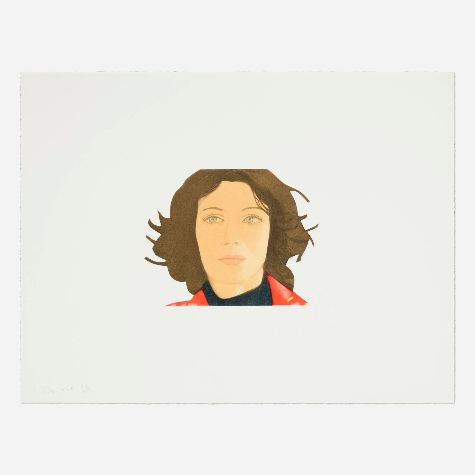 Alex Katz, Ann Lauterbach (from the Face of the Poet portfolio): Alex Katz Ann Lauterbach (from the Face of the Poet portfolio) 1978 aquatint in colors image: 6 h x 8.75 w in (15 x 22 cm) sheet: 14.375 h x 19 w in (37 x 48 cm) Signed and numbered to lower left