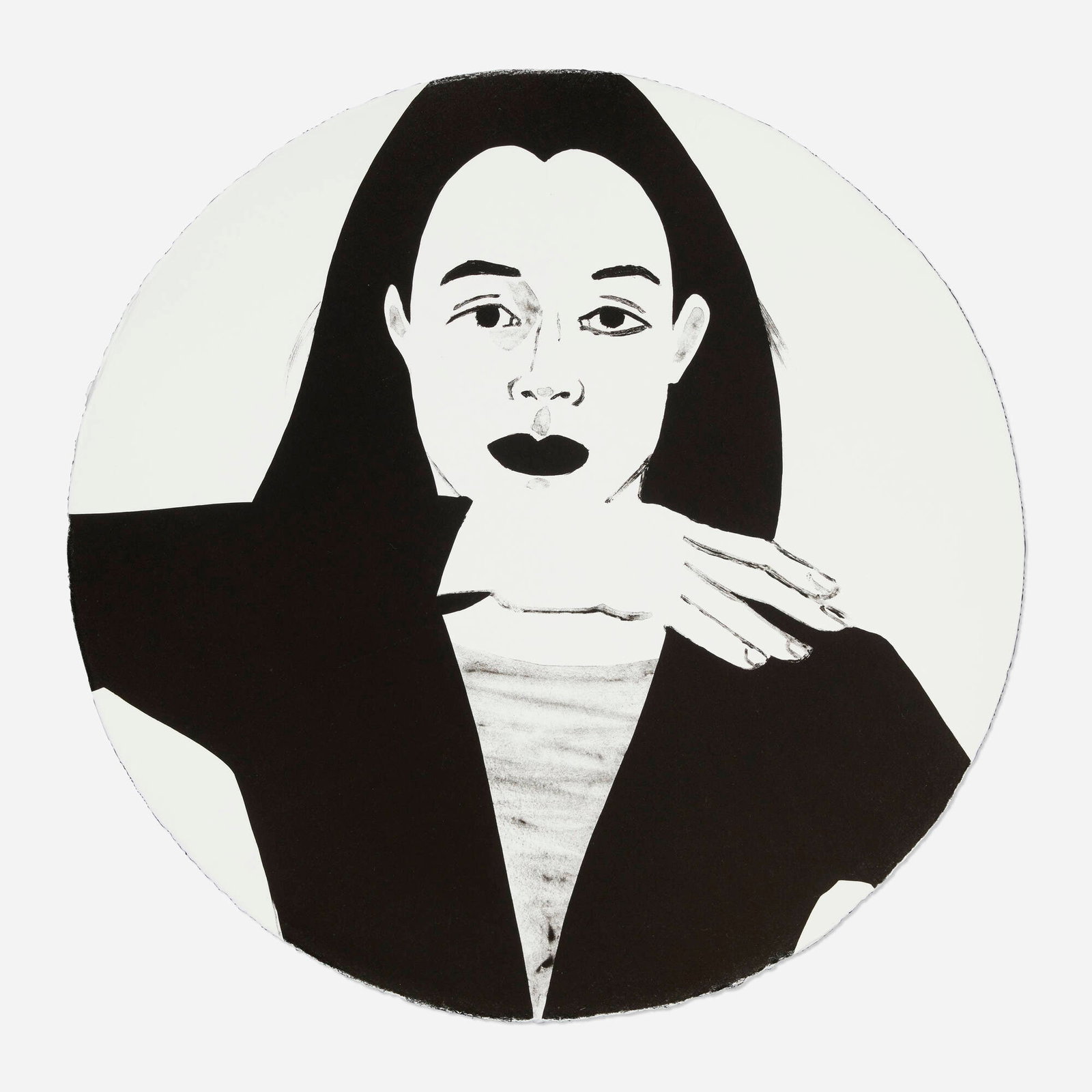 Alex Katz, Untitled (from Self-Portrait in a Convex Mirror): Alex Katz Untitled (from Self-Portrait in a Convex Mirror) 1984 lithograph 18 dia in (46 cm) Signed and numbered to lower left 'Alex Katz 126/175'. This work is number 126 from the edition