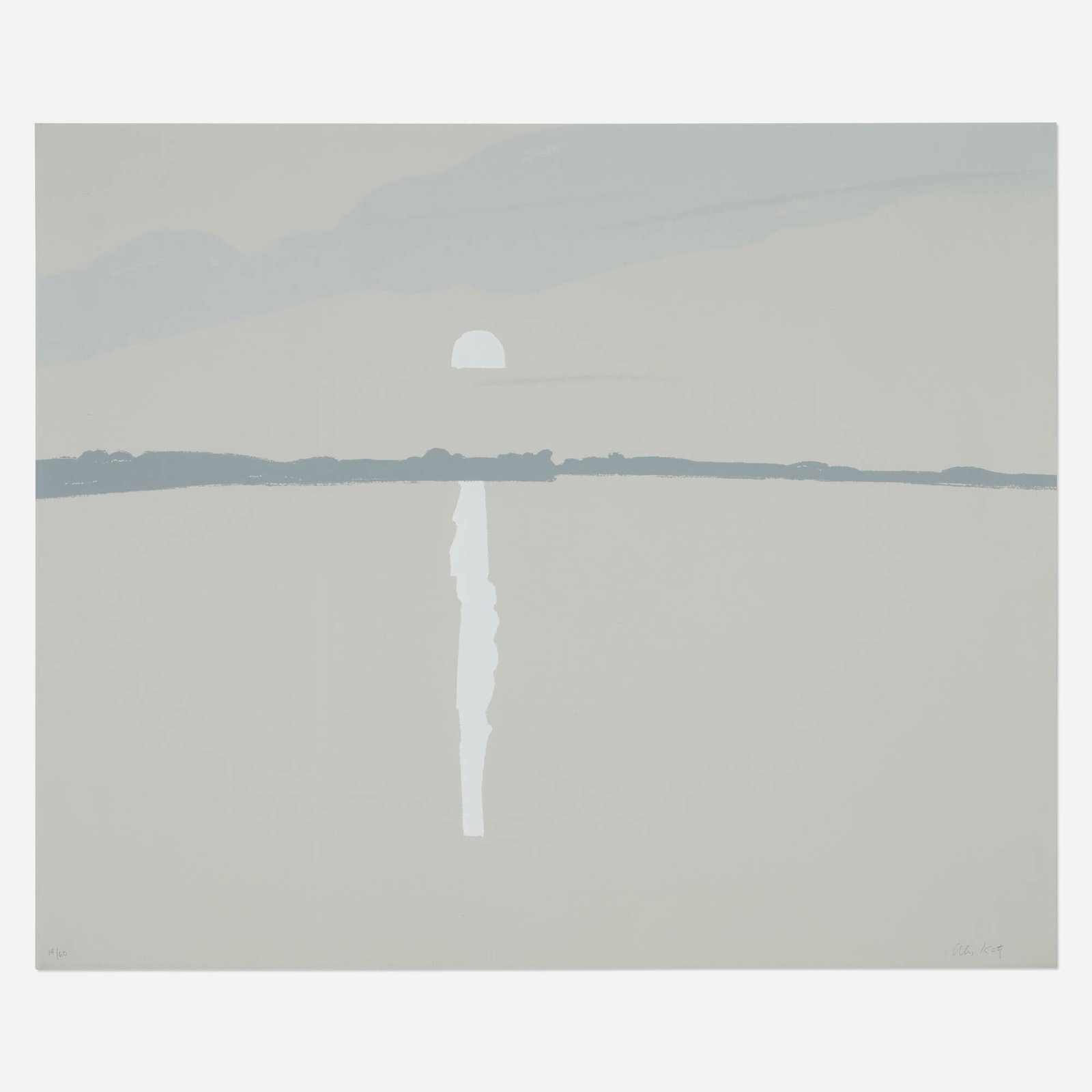 Alex Katz, Sunset Lake Wesserunsett 2: Alex Katz Sunset Lake Wesserunsett 2 1972 screenprint in colors on Arches 29.875 h x 35.75 w in (76 x 91 cm) Signed and numbered to lower edge '14/60 Alex Katz'. This work is number 14 from