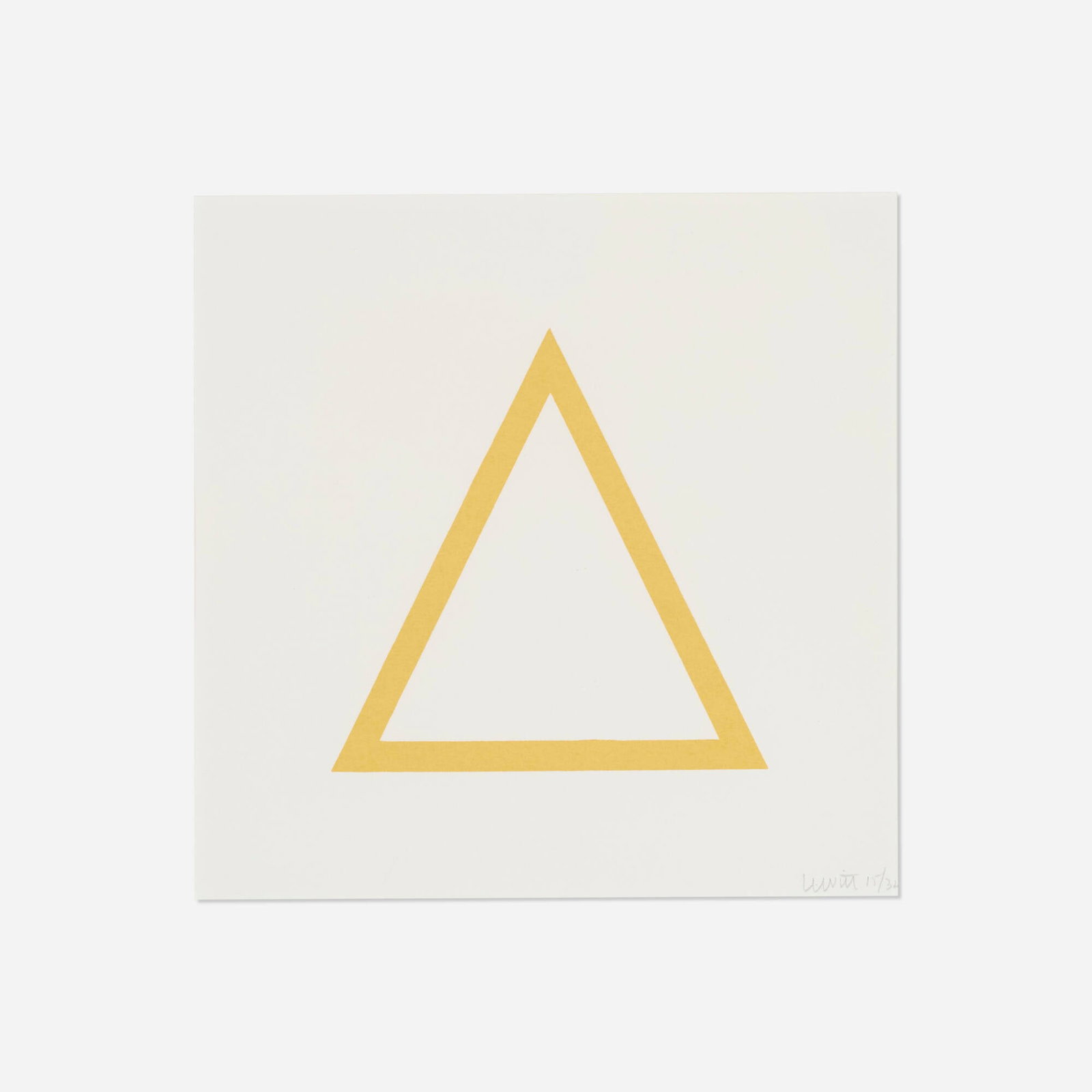 Sol LeWitt, Plate 7 (from Five Geometric Figures in Five Colors): Sol LeWitt Plate 7 (from Five Geometric Figures in Five Colors) 1986 screenprint on Hollands Register image: 6 h x 5.875 w in (15 x 15 cm) sight: 9.375 h x 9.375 w in (24 x 24 cm) Signed and numbered