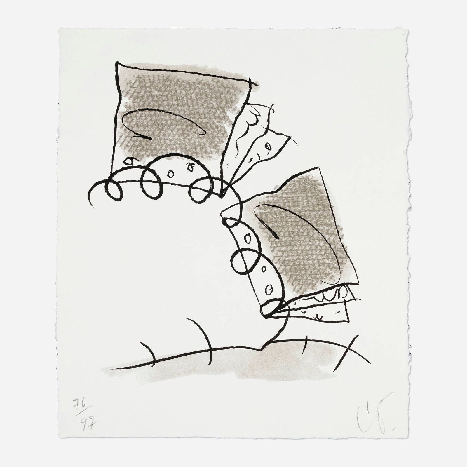 Claes Oldenburg, Notebook Torn in Half: Claes Oldenburg Notebook Torn in Half 1997 lithograph 25.25 h x 22 w in (64 x 56 cm) Signed and numbered to lower edge '76/97 CO.'. This work is number 76 from the edition of 97 published