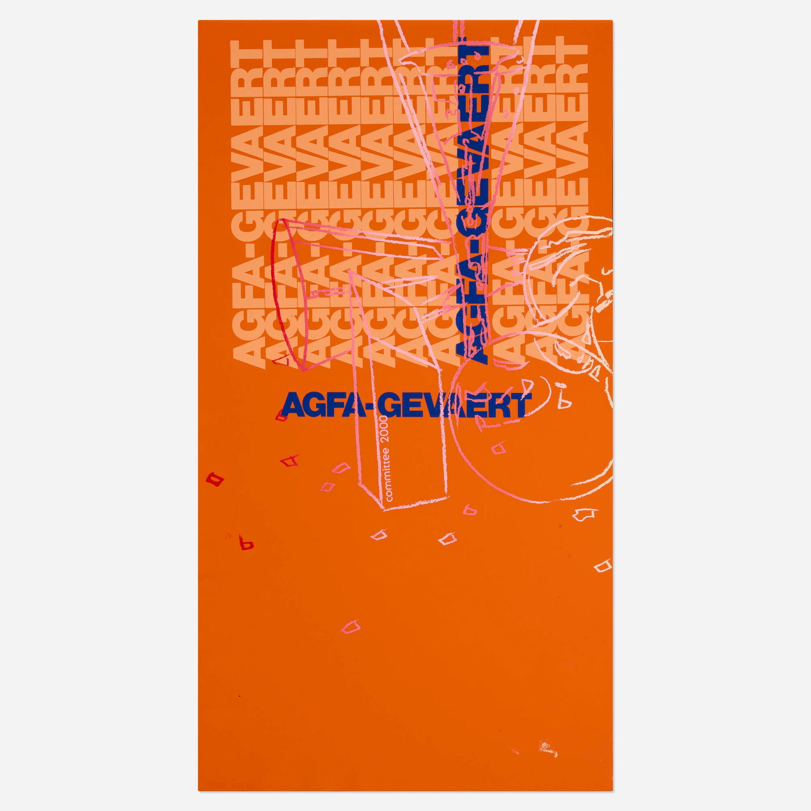 Andy Warhol, Committee 2000 (Unique): Andy Warhol Committee 2000 (Unique) 1982 screenprint in colors on vinyl 22.125 h x 12 w in (56 x 30 cm) Estate of Andy Warhol and the Andy WaThis work is unique. Literature: Feldman/Schellmann II.289