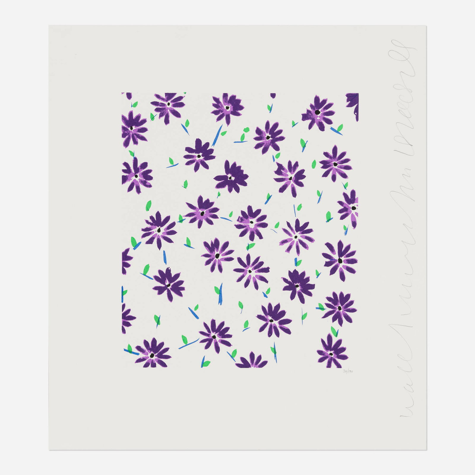 Donald Sultan, Wallflower 22 (from the Wallflowers portfolio): Donald Sultan Wallflower 22 (from the Wallflowers portfolio) 2008 screenprint in colors image: 15.75 h x 13.5 w in (40 x 34 cm) sheet: 24.25 h x 21.625 w in (62 x 55 cm) Signed, titled, date