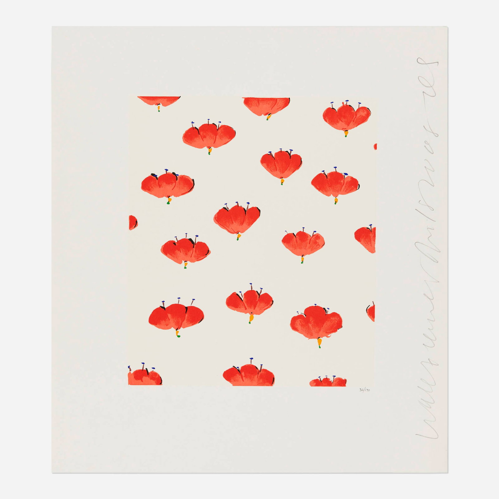 Donald Sultan, Wallflower 32 (from the Wallflowers portfolio): Donald Sultan Wallflower 32 (from the Wallflowers portfolio) 2008 screenprint in colors image: 15.75 h x 13.5 w in (40 x 34 cm) sheet: 24.25 h x 21.625 w in (62 x 55 cm) Signed, titled, date