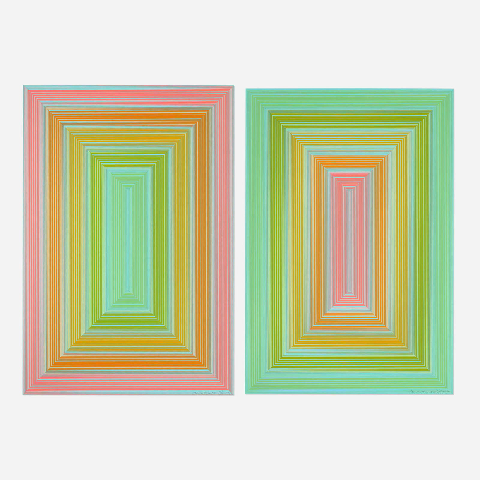 Richard Anuszkiewicz, Rosafied; Veridified (two works) (1 of 2)