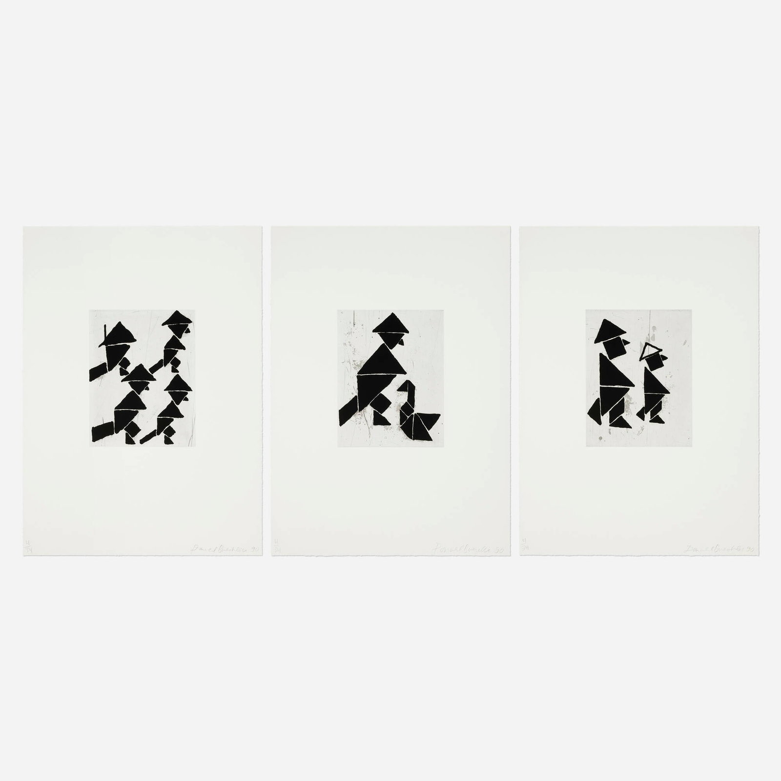 Donald Baechler, Three works from the Tangram portfolio (1 of 2)
