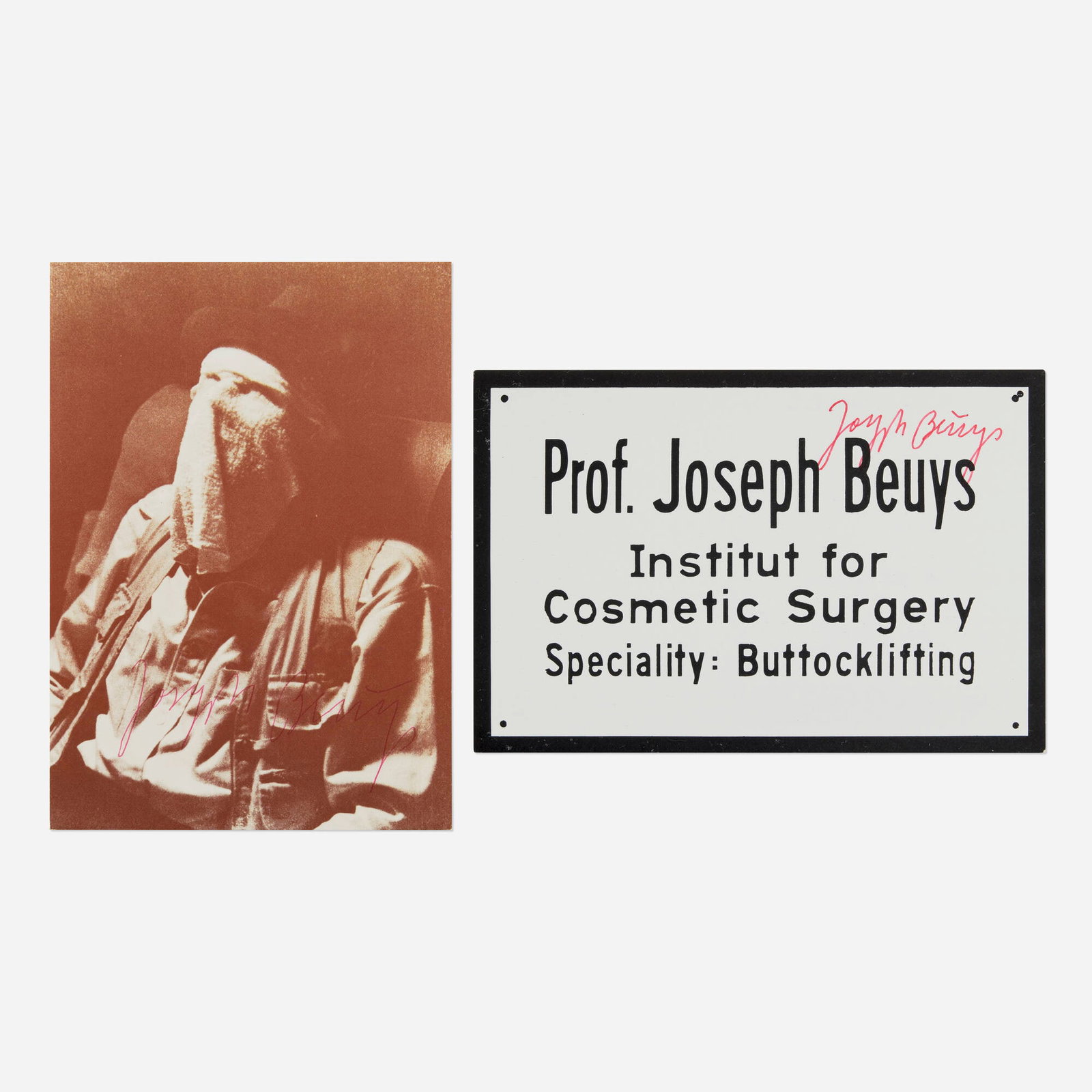 Joseph Beuys, Buttocklifting exhibition invitation and postcard (two works) (1 of 2)