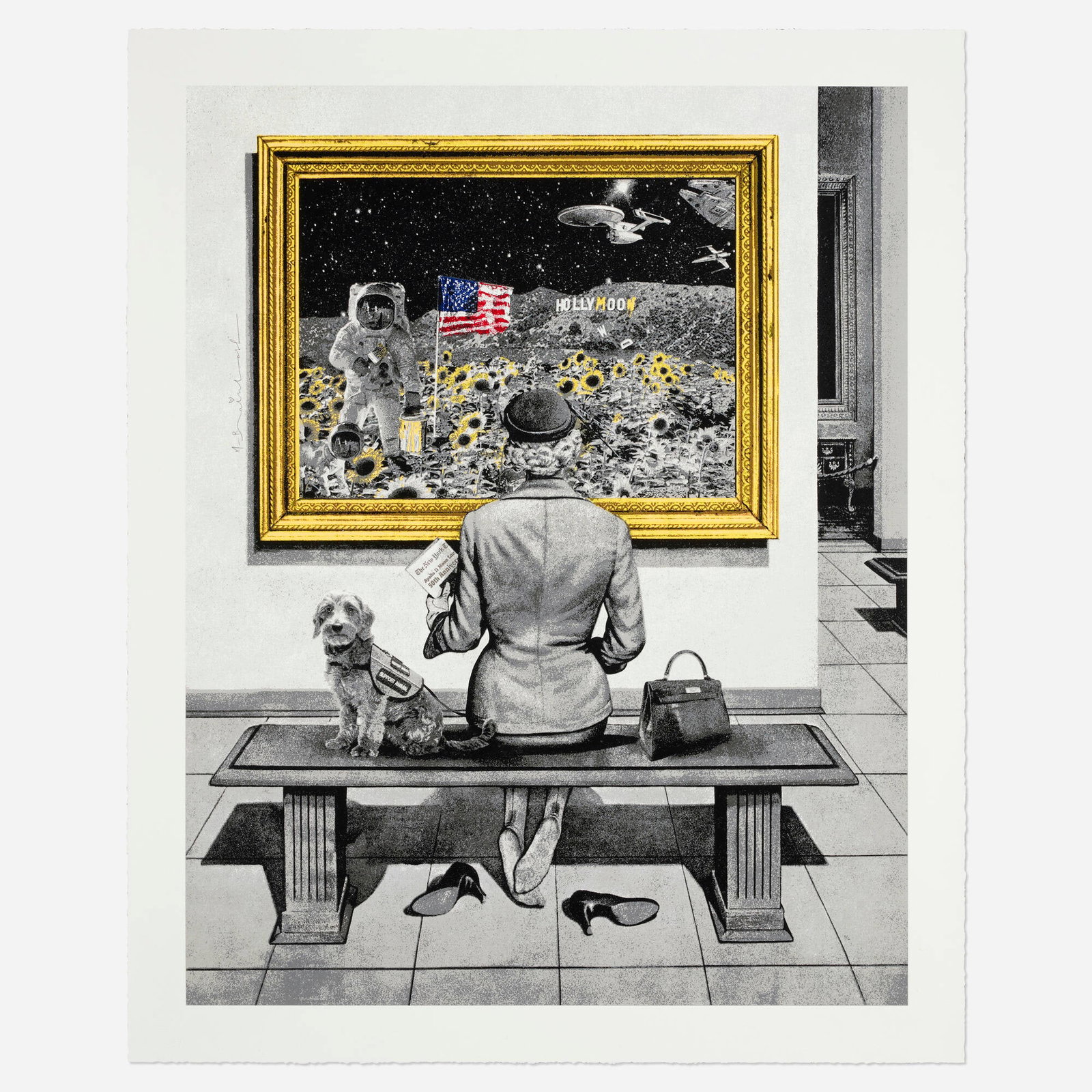 Mr. Brainwash, Hollymoon (Hand-Finished): Mr. Brainwash Hollymoon (Hand-Finished) 2019 screenprint in colors with diamond dust image: 39.5 h x 31 w in (100 x 79 cm) sheet: 44.375 h x 36.125 w in (113 x 92 cm) Signed to upper left ed