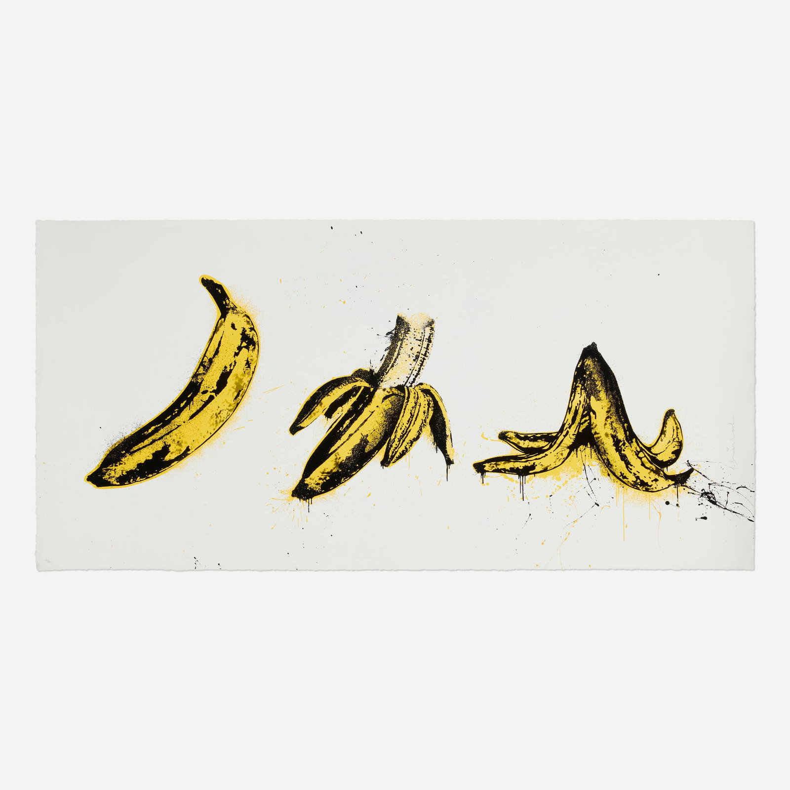 Mr. Brainwash, Banana Split: Mr. Brainwash Banana Split 2015 screenprint in colors with spray paint and acrylic 24 h x 49.375 w in (61 x 125 cm) Signed to right edge 'Mr. Brainswash'. Numbered to lower left '