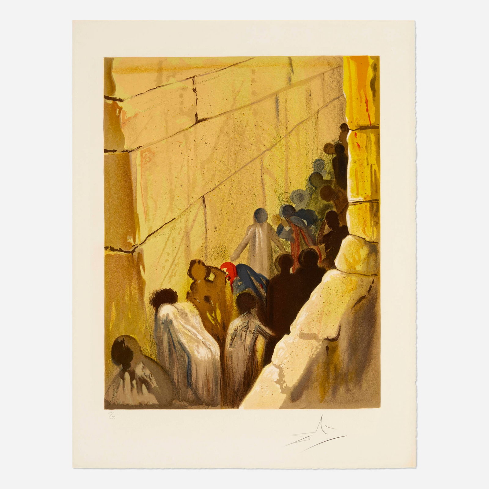 Salvador Dali, Wailing Wall (from the Aliyah suite) (1 of 3)