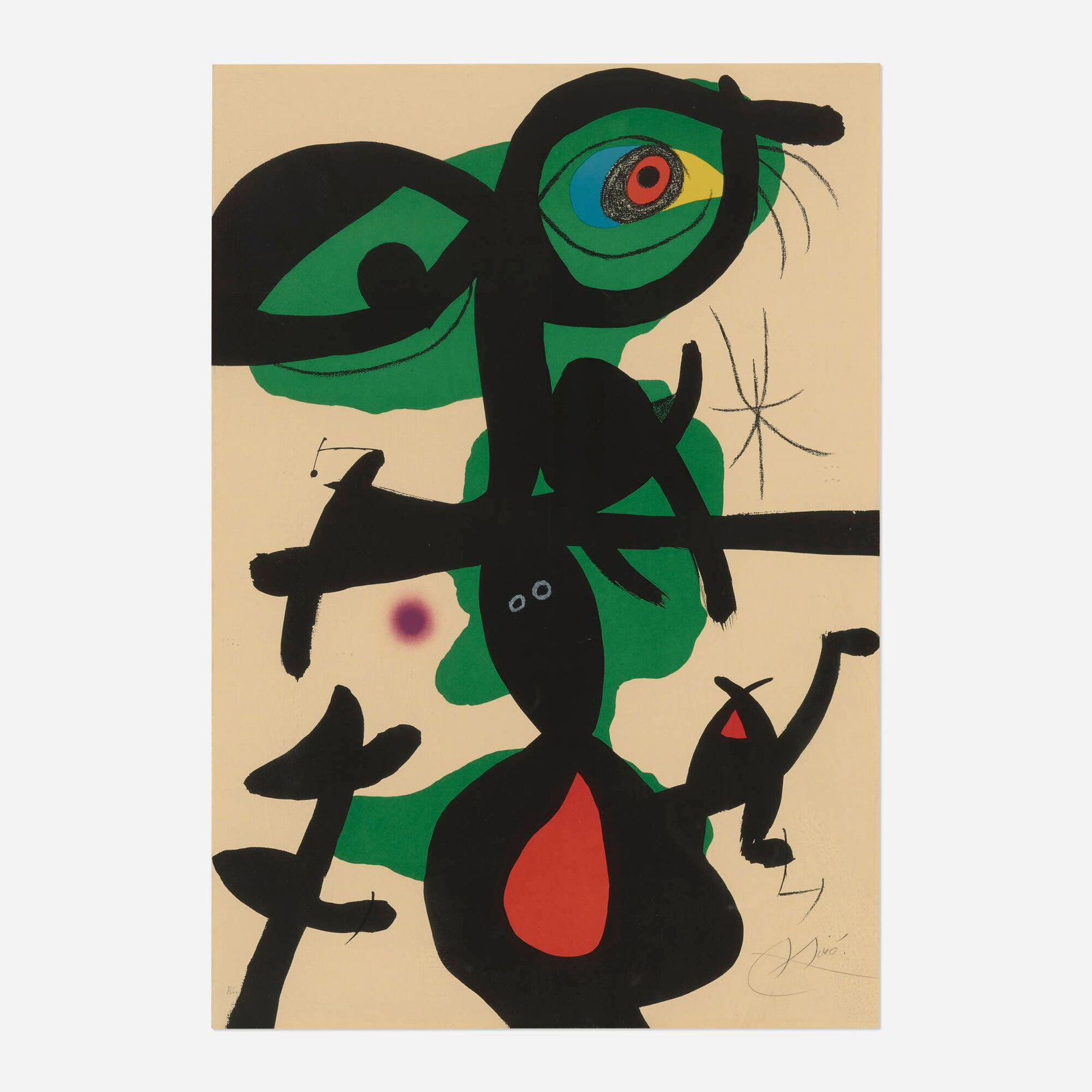 Joan Miro, Plate IX (from the Oda a Joan Miro portfolio) (1 of 4)