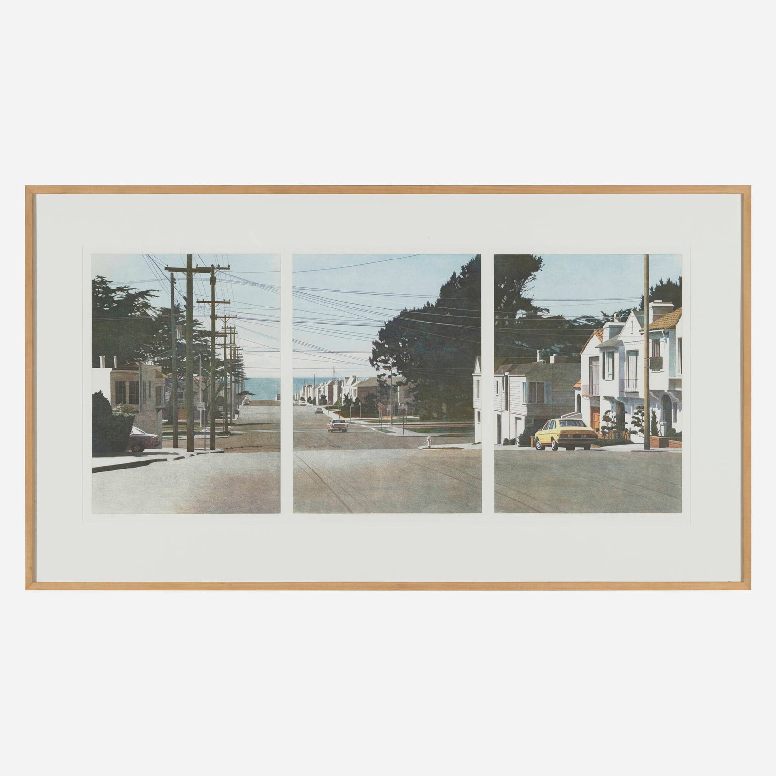 Robert Bechtle, Sunset Intersection (triptych) - 2