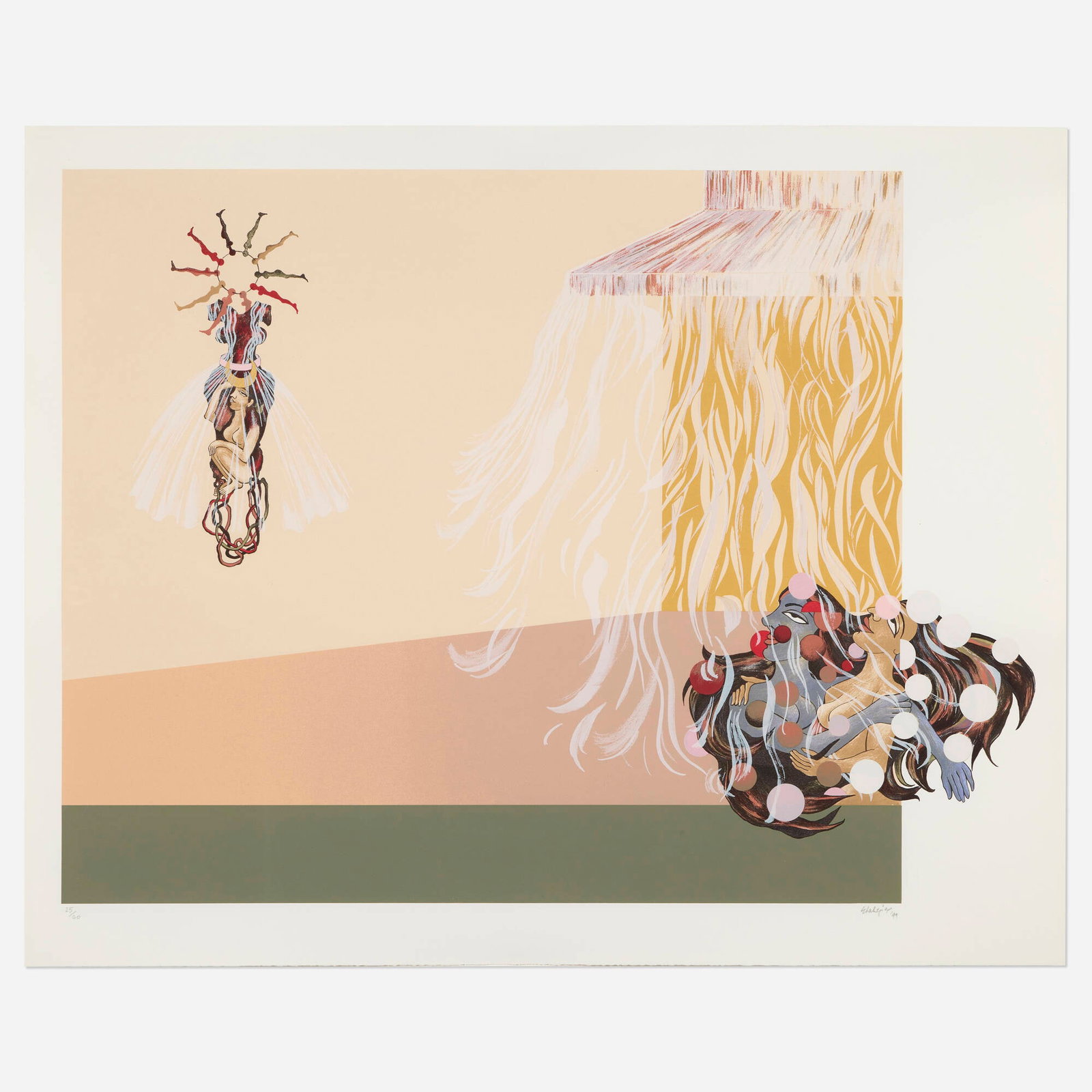 Shahzia Sikander, Anchor: Shahzia Sikander Anchor 1999 screenprint in colors on Somerset image: 24.75 h x 32.5 w in (63 x 83 cm) sheet: 28.25 h x 35 w in (72 x 89 cm) Signed, dated, and numbered to lower edge '26/60