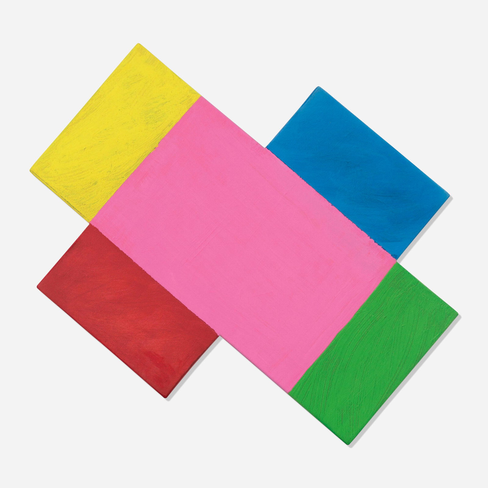 Mary Heilmann, Geometric Spin: Mary Heilmann Geometric Spin 2021 archival pigment inks printed on Duna board with acrylic paint 21 h x 26 w x 1 d in (53 x 66 x 3 cm) Engraved signature, title, date, and number to label verso