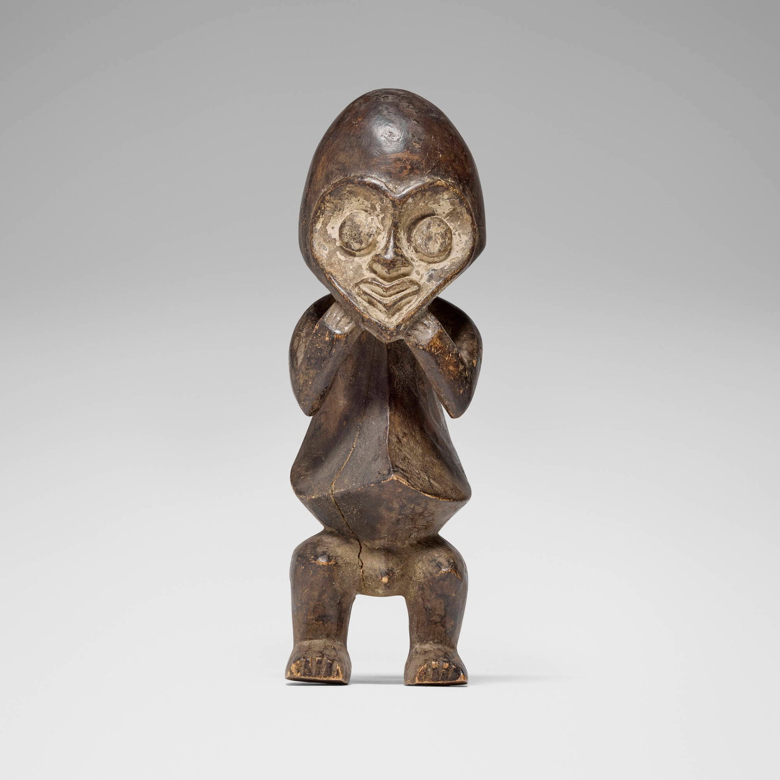 Mambila, Tadep guardian figure: Mambila Tadep guardian figure Nigeria, 20th century carved and painted wood 15.25 h x 5 w x 4.5 d in (39 x 13 x 11 cm) This work will ship from Los Angeles, California.