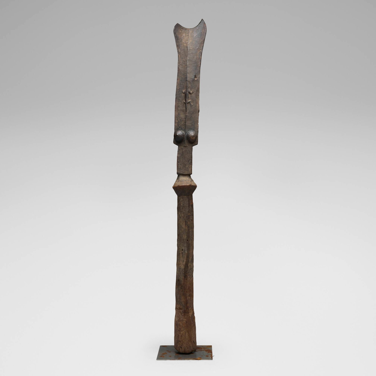Gogo, House post with lizard and breasts: Gogo House post with lizard and breasts Tanzania, 20th century carved wood 90 h x 9 w x 5.5 d in (229 x 23 x 14 cm) In Tanzania, posts of this type were used both indoors and as roof supports f