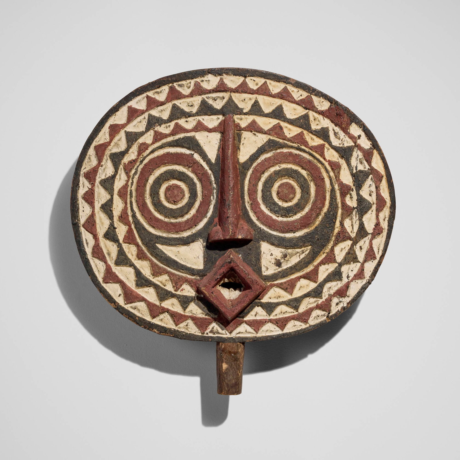 Bwa, Mask: Bwa Mask Burkina Faso, first half 20th century pigment, carved wood 21 h x 21 w x 4 d in (53 x 53 x 10 cm) Provenance: Lodi Art Gallery, Pasadena | Private Collection, San Mari