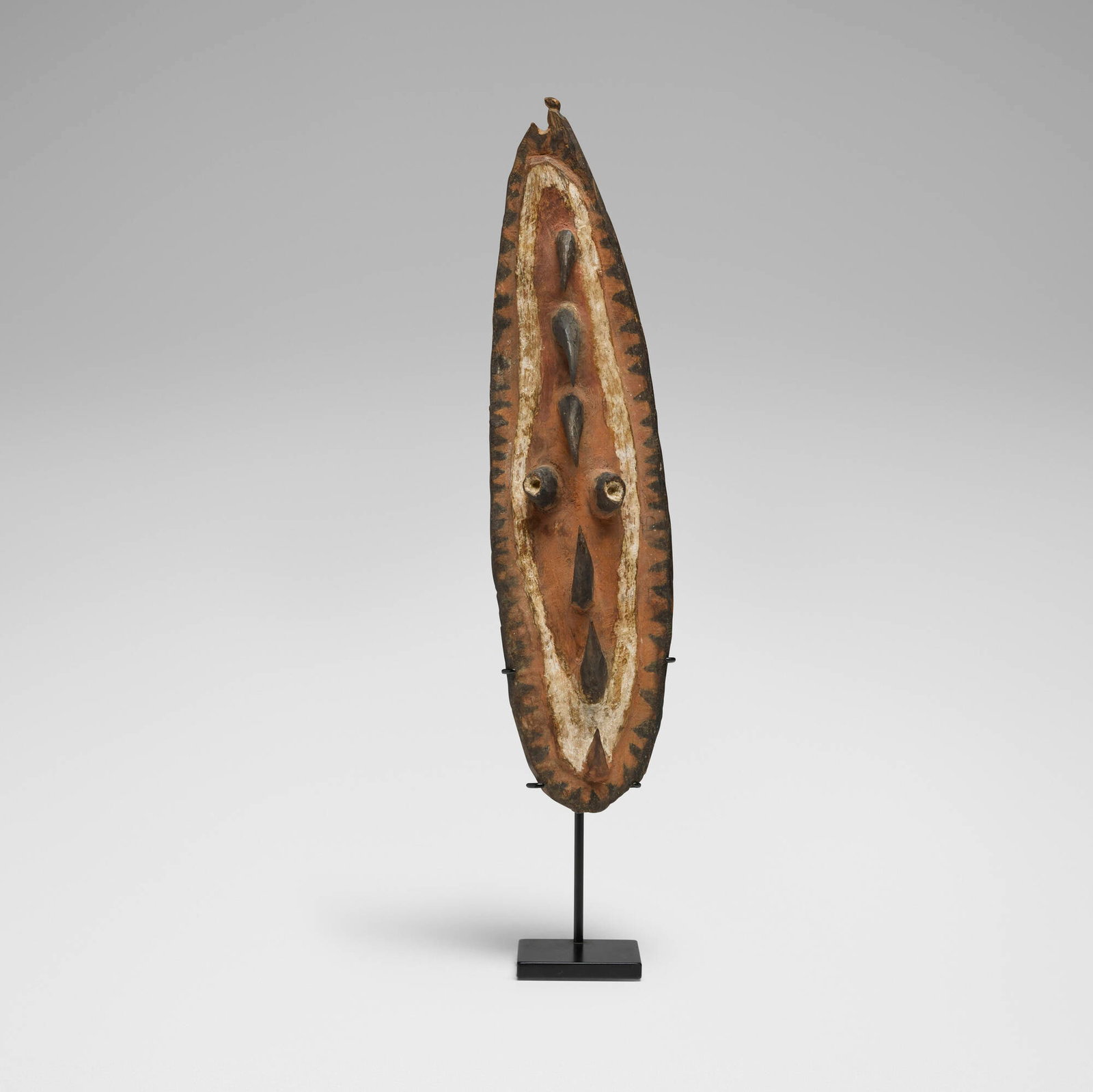 Hunstein Mountains, Garra mask: Hunstein Mountains Garra mask East Sepik Province, Papua New Guinea, 20th century carved wood, pigment 17.25 h x 4.5 w x 3 d in (44 x 11 x 8 cm) This work will ship from Chicago, I
