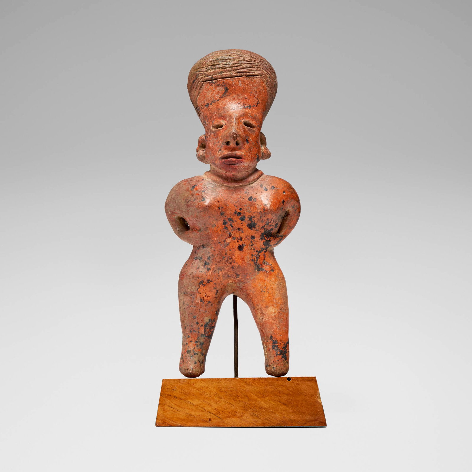 Nayarit, Redware figure: Nayarit Redware figure Mexico, Protoclassic, c. 100 BCE-250 CE earthenware figure: 9.5 h x 4 w x 1.75 d in (24 x 10 x 4 cm) Provenance: Private Collection, California This work will ship from Los