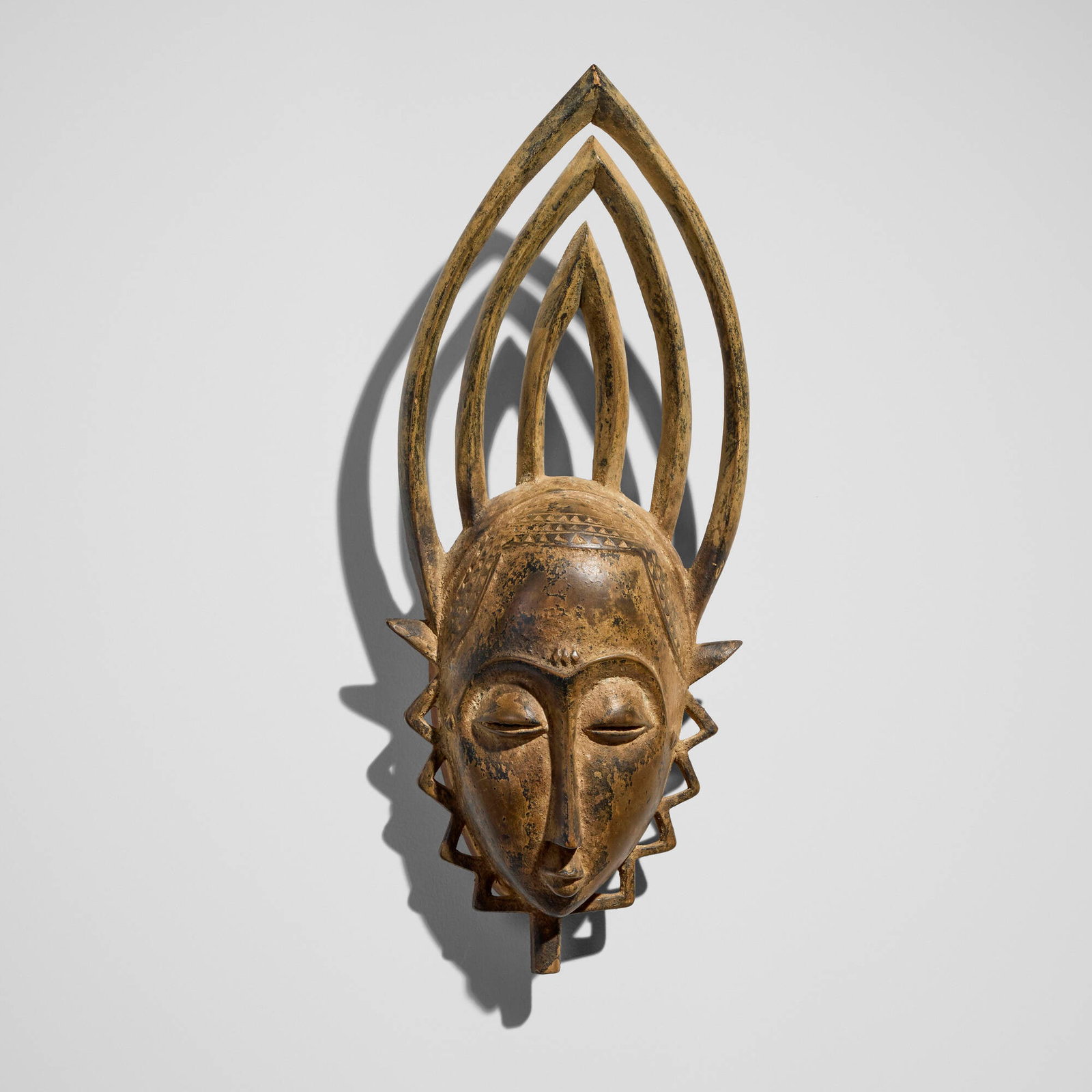 Yaure, Mask: Yaure Mask Cote d'Ivoire, 20th century carved wood 20.5 h x 8 w x 4.25 d in (52 x 20 x 11 cm) Provenance: Private Collection, California This work will ship from Los Angeles, California.