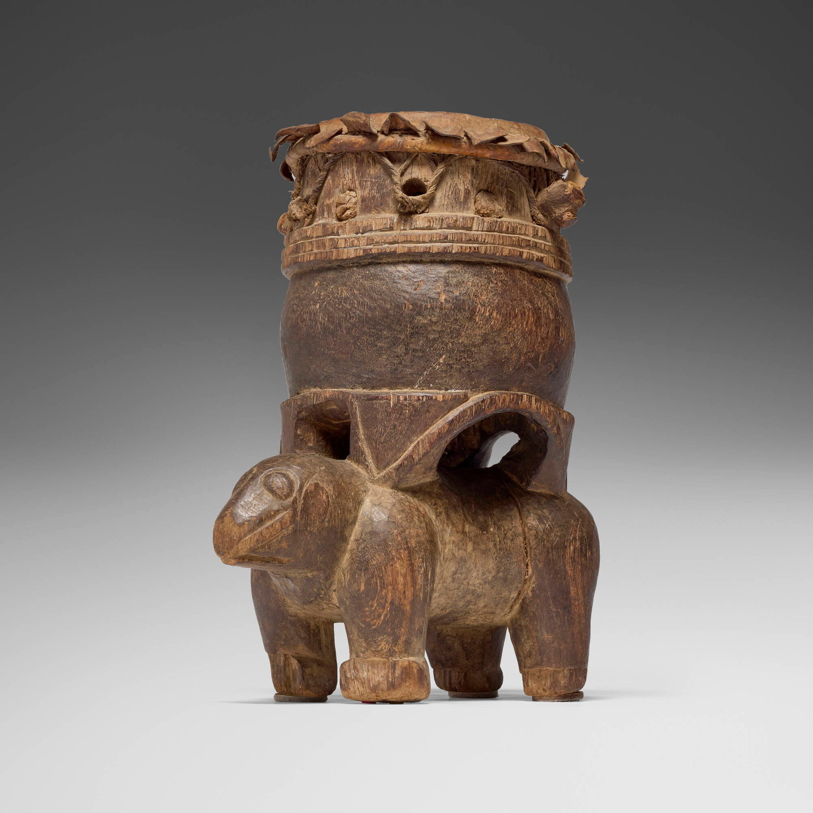 Cameroon Grasslands, Figural drum (1 of 4)