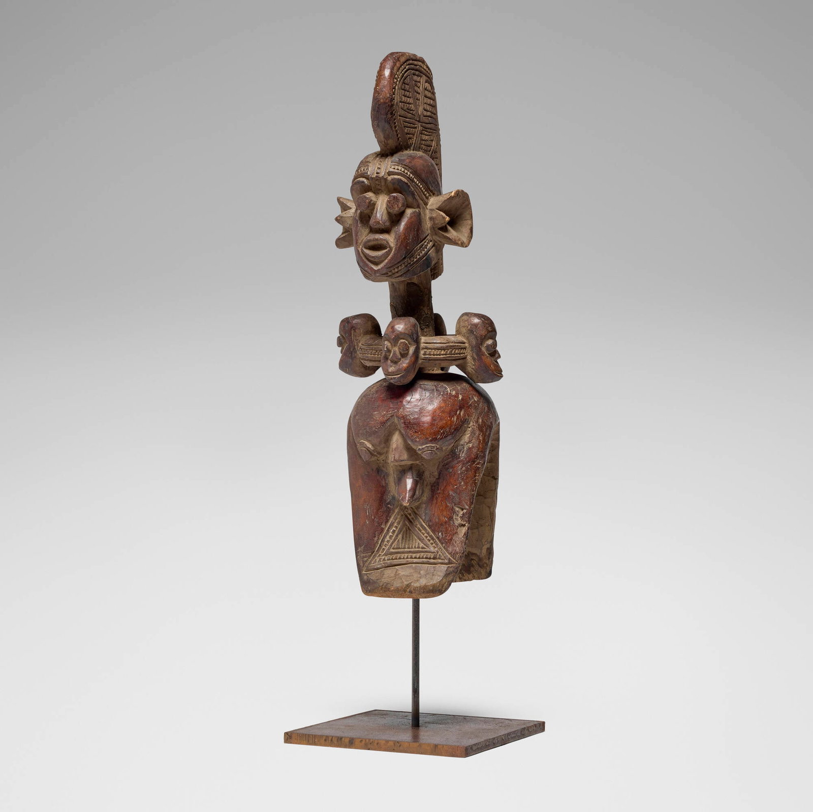 Mumuye, Shoulder mask: Mumuye Shoulder mask Nigeria, 20th century carved wood 24.5 h x 8 w x 8 d in (62 x 20 x 20 cm) Provenance: The Sam and Beverly Maloof Collection This work w