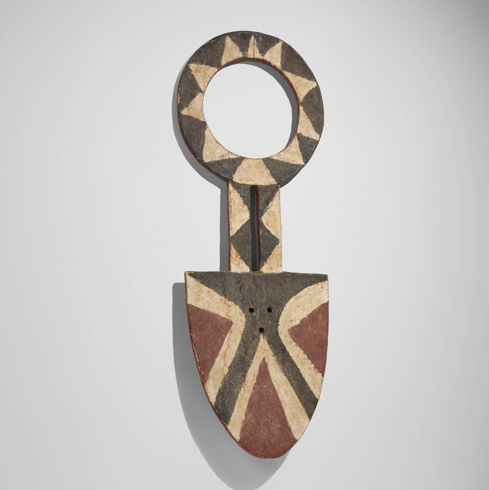 Nafana, Bedu plank mask: Nafana Bedu plank mask 20th century carved and assembled wood, pigment 68.5 h x 25 w x 1 d in (174 x 63 x 3 cm) Provenance: The Sam and Beverly Maloof Collection This work will ship from Los Angeles,
