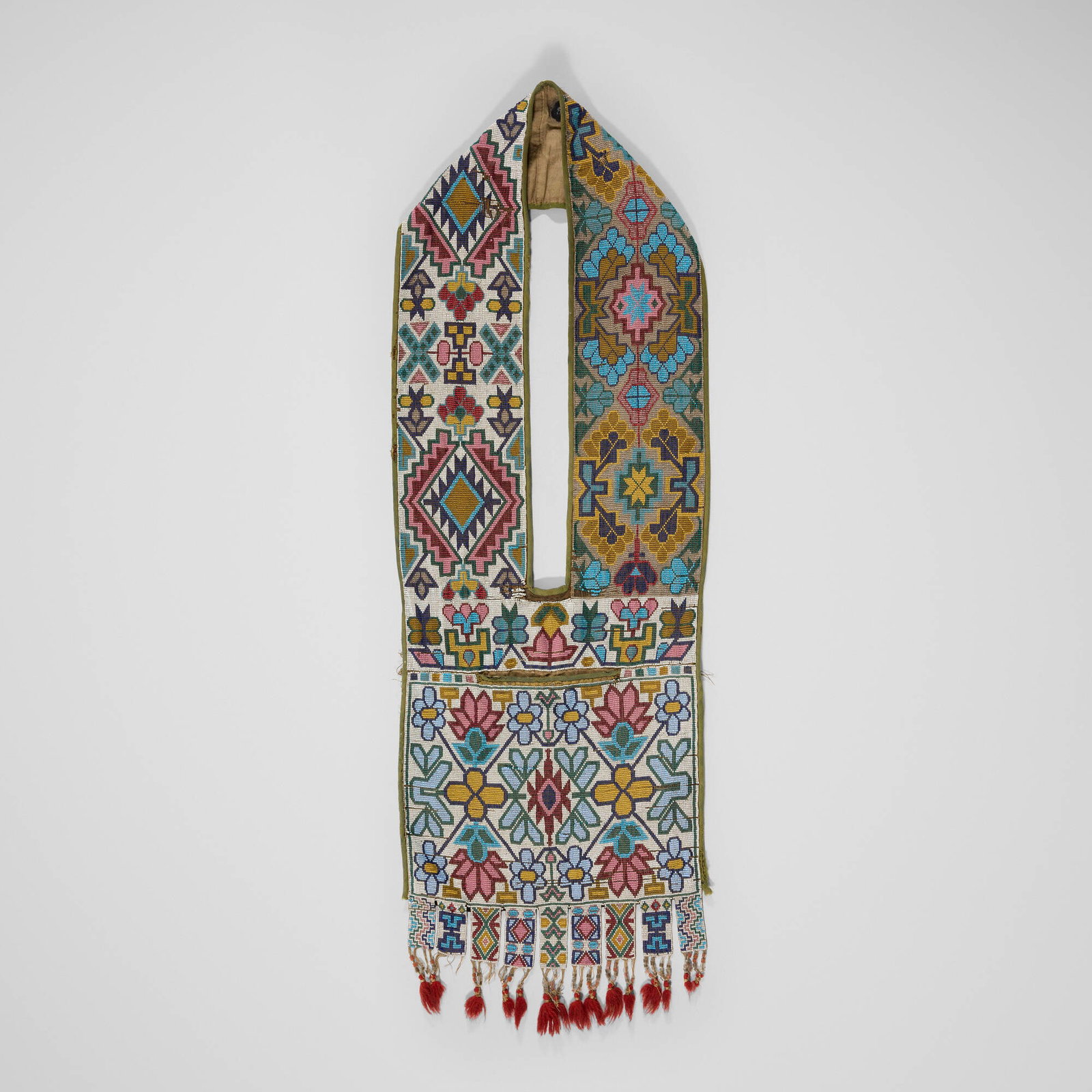 Great Lakes region, probably Ojibwe or Odawa, Beaded Bandolier bag (1 of 3)