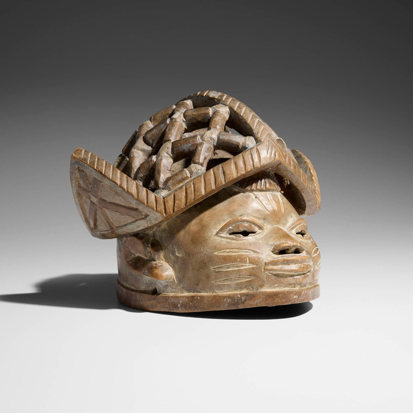 Yoruba, Gelede mask: Yoruba Gelede mask Nigeria, early 20th century carved wood 9.25 h x 13 w x 12 d in (23 x 33 x 30 cm) Provenance: Pace Primitive, New York | Acquired from the previous in 1996 by the present owner