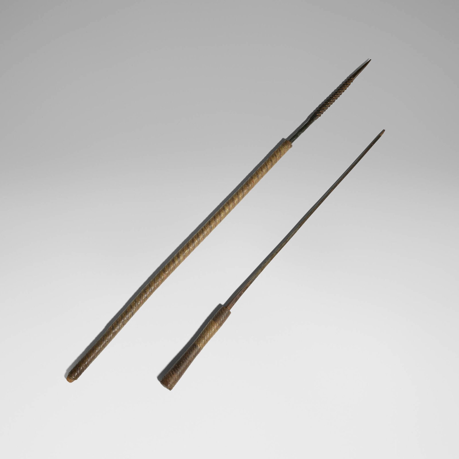 Zulu or Shona, Wire-bound spears, pair (1 of 3)