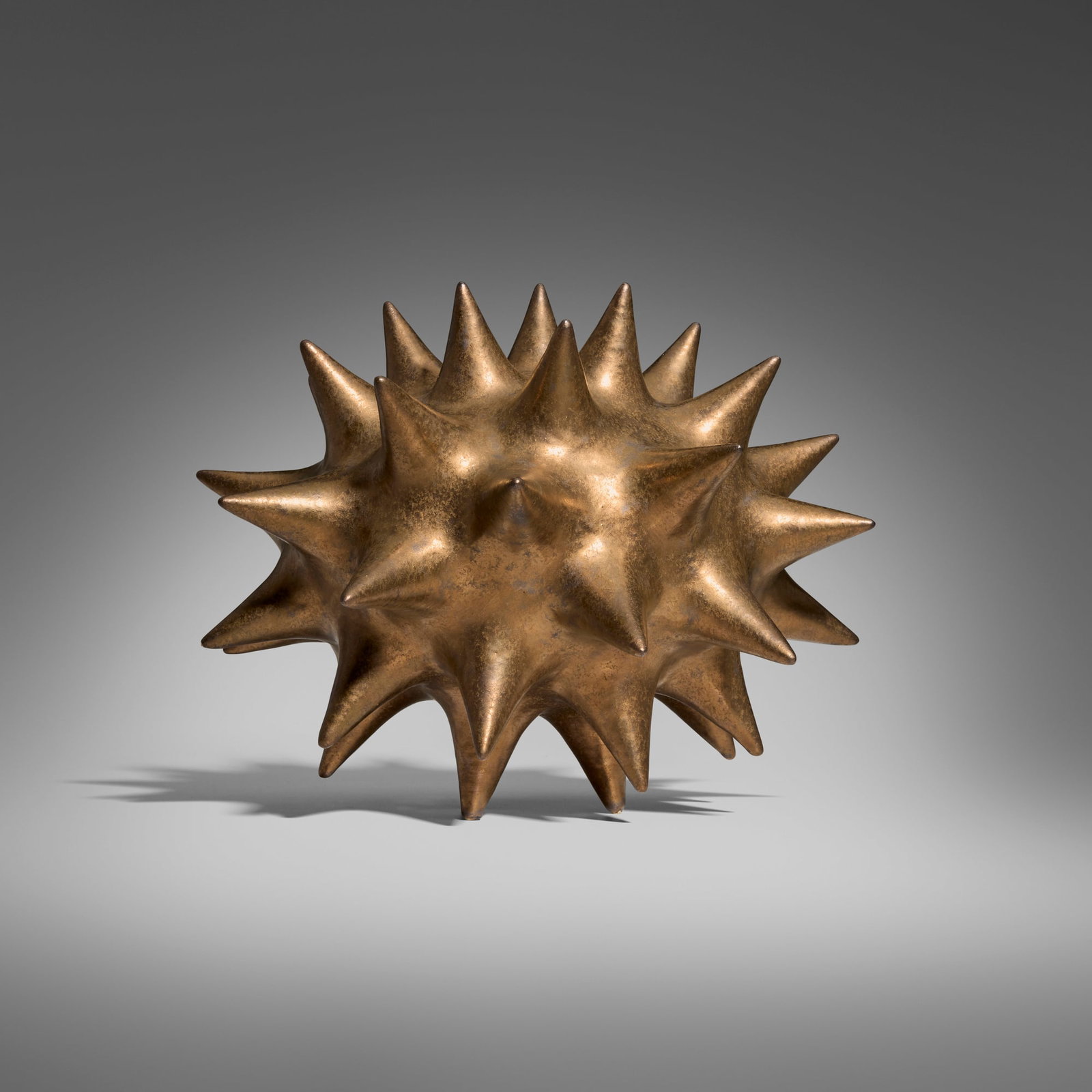 Pamela Sunday, Gold Atom: Pamela Sunday Gold Atom 2008 glazed stoneware 12 h x 15 dia in (30 x 38 cm) Incised artist's cipher to underside. Provenance: Private Collection This work will ship from Chicago, Illinois.