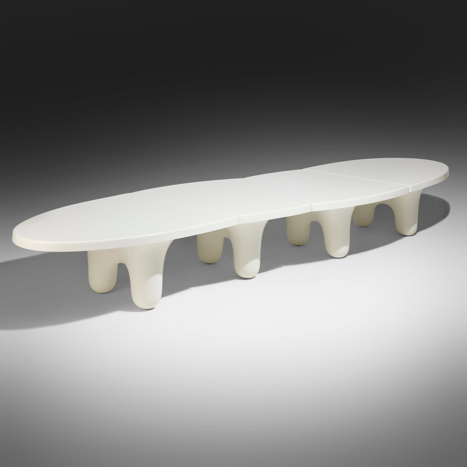 Wendell Castle, The White Edition Big Table from the Molar series: Wendell Castle The White Edition Big Table from the Molar series USA, 1971 / 2006 gel-coated fiberglass, steel 29.5 h x 211 w x 64 d in (75 x 536 x 163 cm) Originally conceived and produced for a