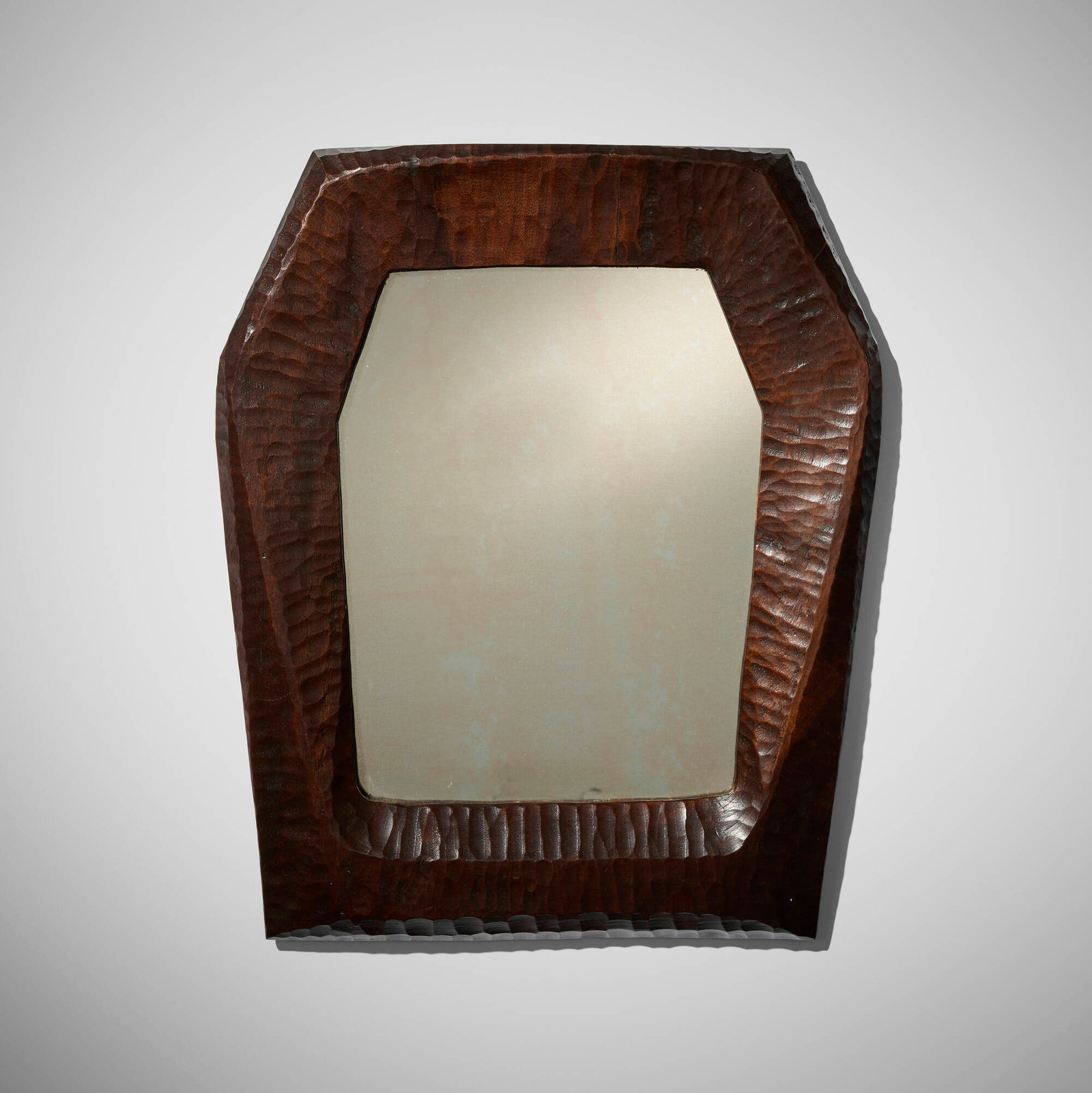 Modern, Wall mirror: Modern Wall mirror 20th century carved mahogany, mirrored glass 21.5 h x 17.75 w x 1 d in (55 x 45 x 3 cm) Provenance: Magen H Gallery, New York | Private Collection This work will ship from Chicago,