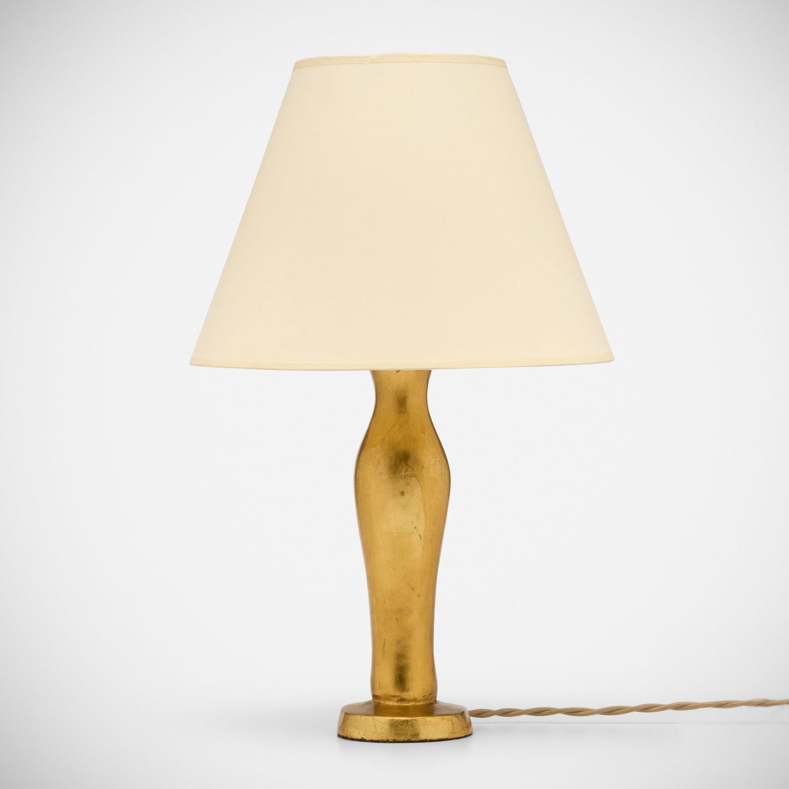 After Alberto Giacometti, Grecque table lamp: After Alberto Giacometti Grecque table lamp Excalibur Bronze 1933-34 / c. 1980 gilt bronze, paper 19 h x 12.125 dia in (48 x 31 cm) In 1977 Nelson A. Rockefeller founded Nelson Rockefeller