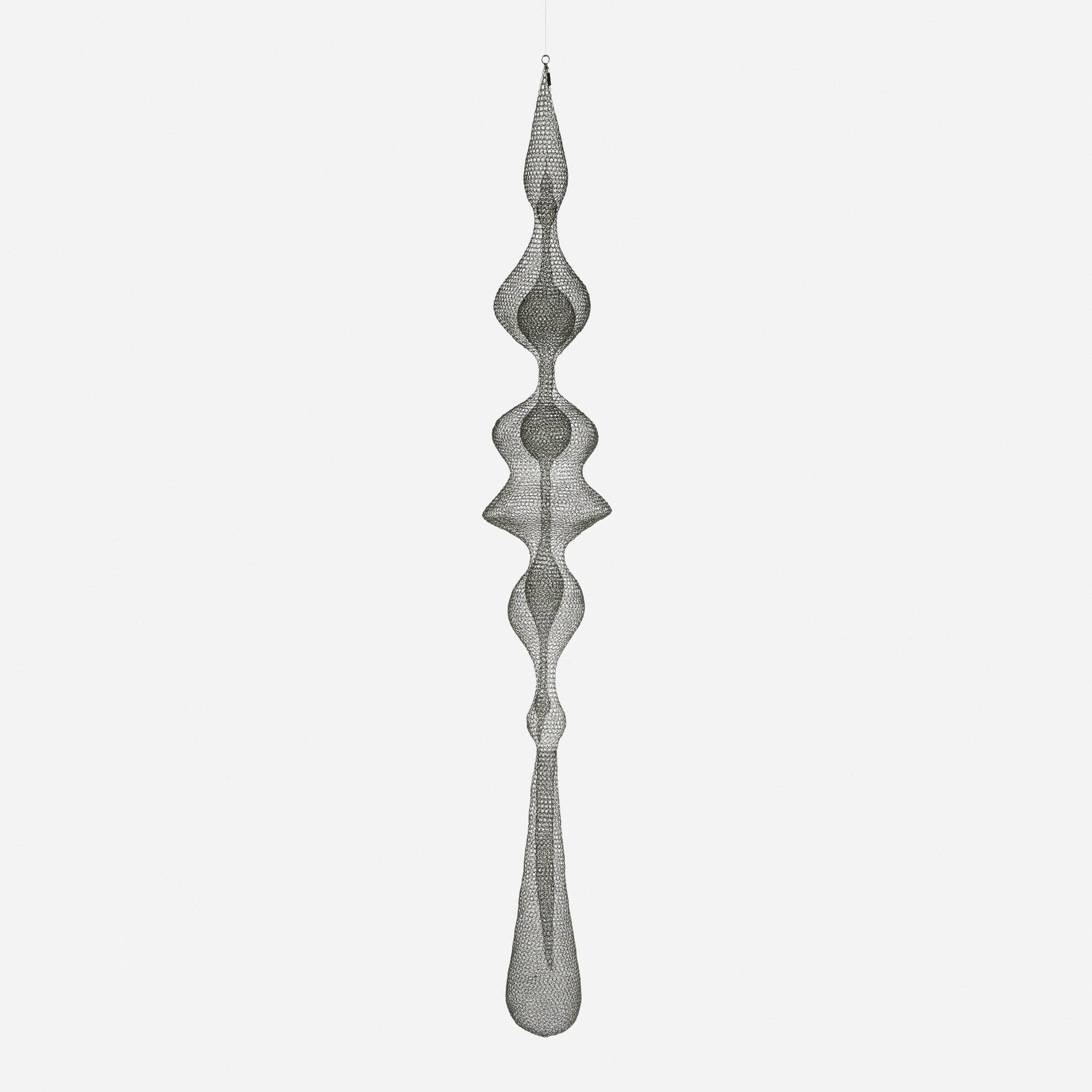 Beatrisa Metlic, 11D24 (Hematite): Beatrisa Metlic 11D24 (Hematite) 2026 enameled copper wire 90 h x 12 dia in (229 x 30 cm) Titled to hang tag '11D24'. Provenance: The Artist This work will ship from Chicago, Illinois.