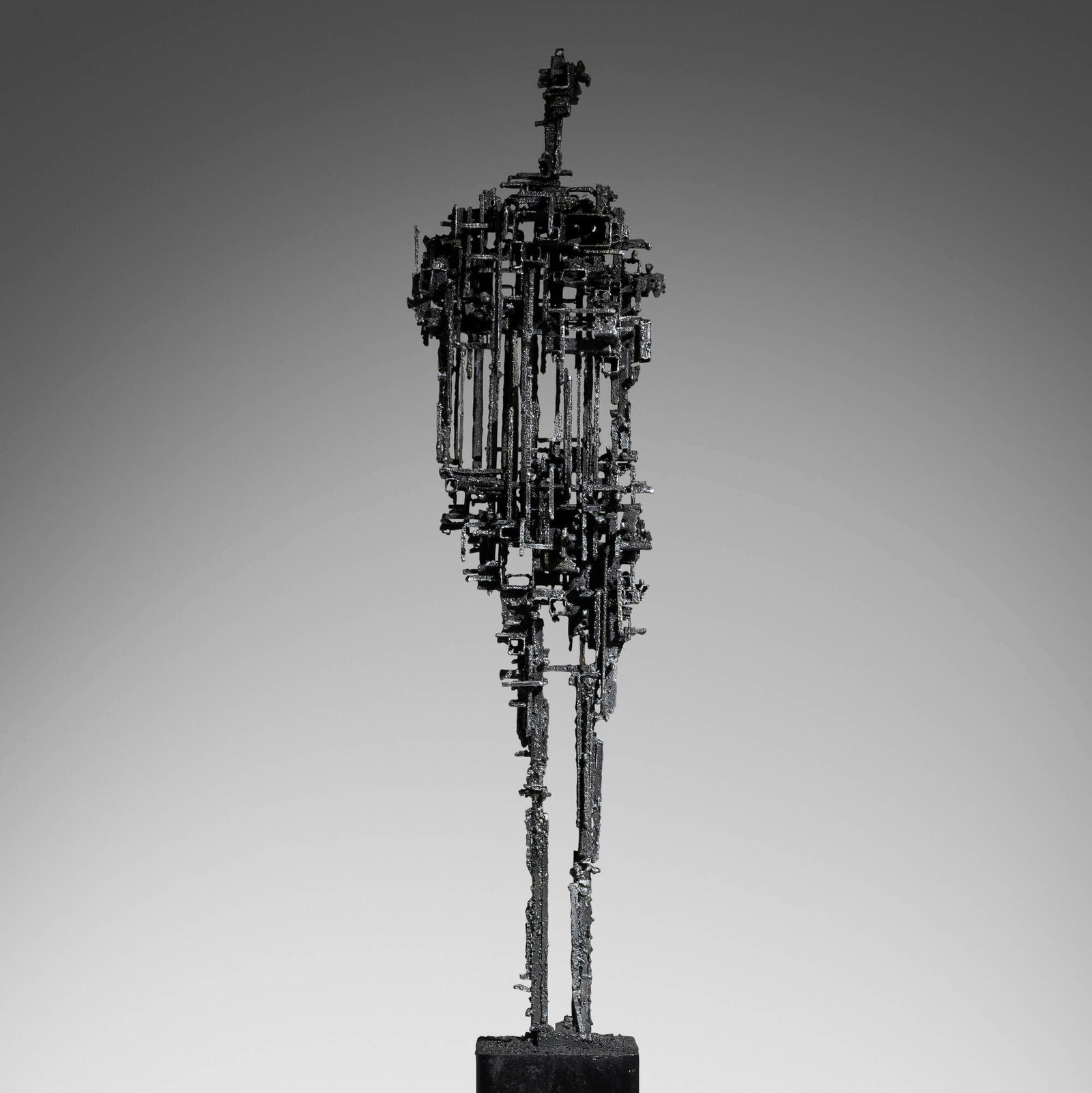 James Bearden, Cathedral figure: James Bearden Cathedral figure 2026 torch-cut steel with metallic wash 82 h x 16 w x 12 d in (208 x 41 x 30 cm) Incised signature to revese of base 'JB'. Provenance: The Artist This work