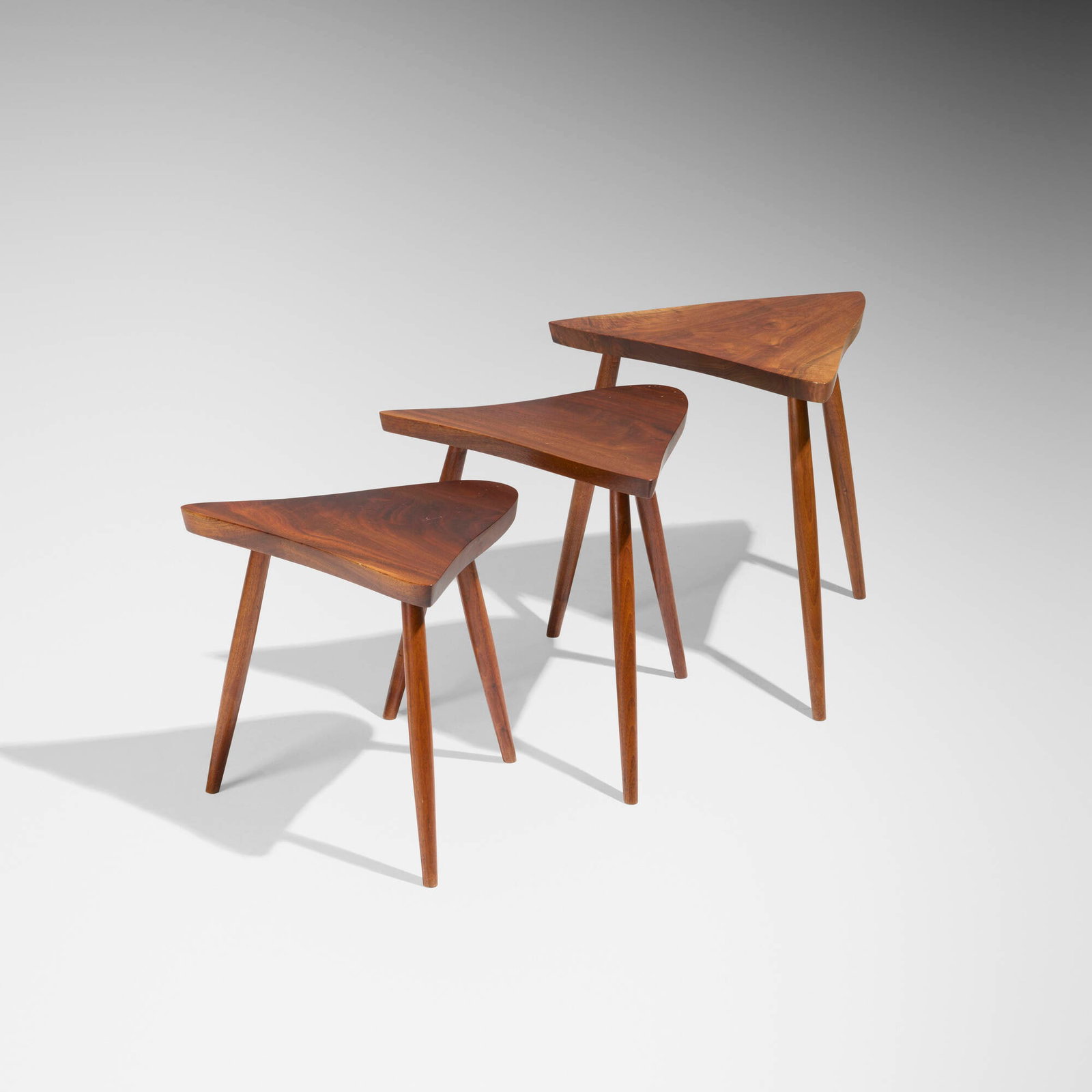 George Nakashima, Amoeba nesting tables, set of three (1 of 6)
