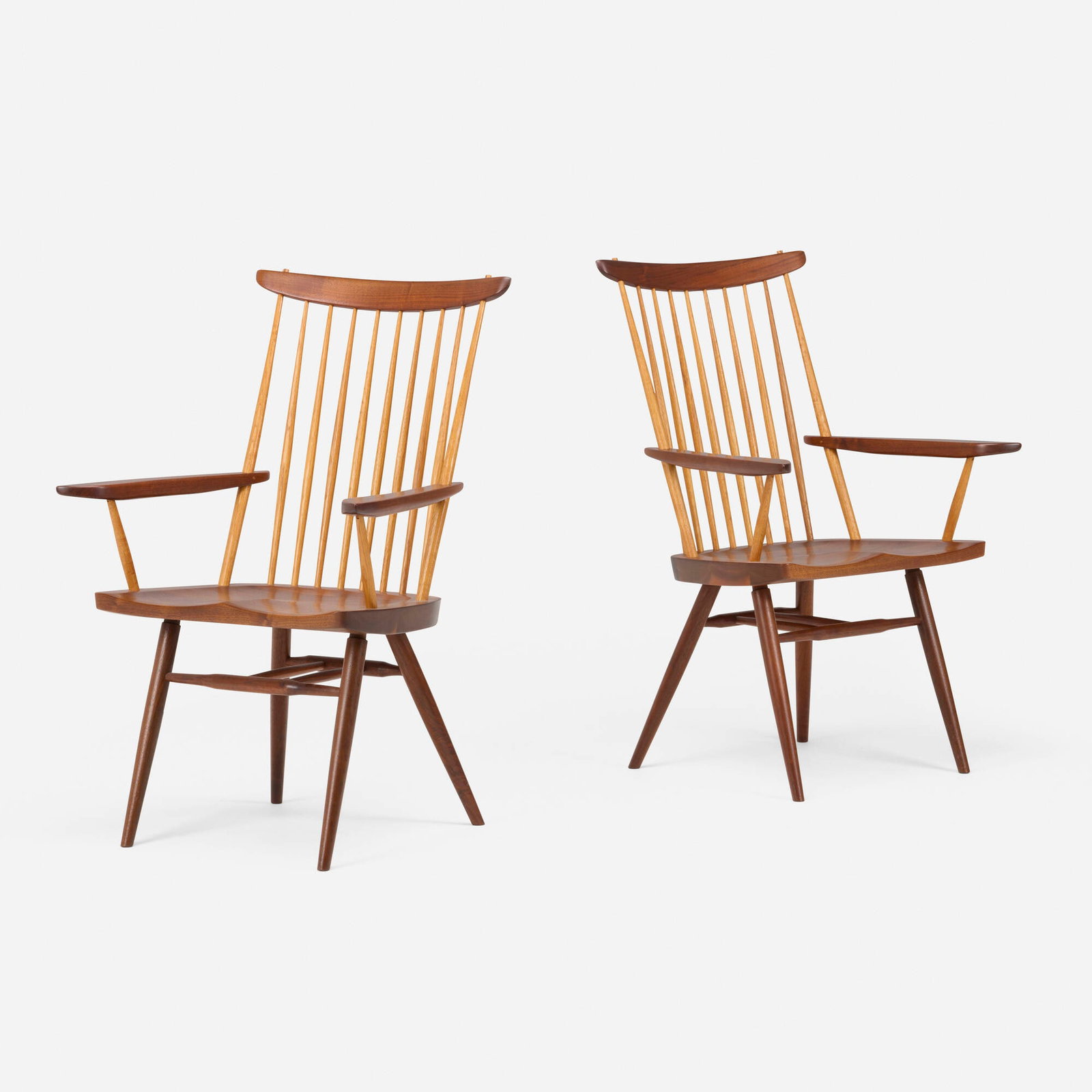 George Nakashima, New Chairs with Arms, pair (1 of 5)