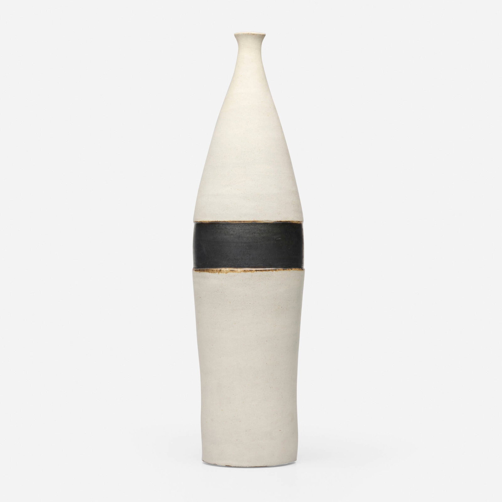 Bruno Gambone, Tall vase: Bruno Gambone Tall vase glazed stoneware 21 h x 5.75 dia in (53 x 15 cm) Glazed signature and inscription to underside 'Bruno Gambone Italy'. Provenance: Acquired d