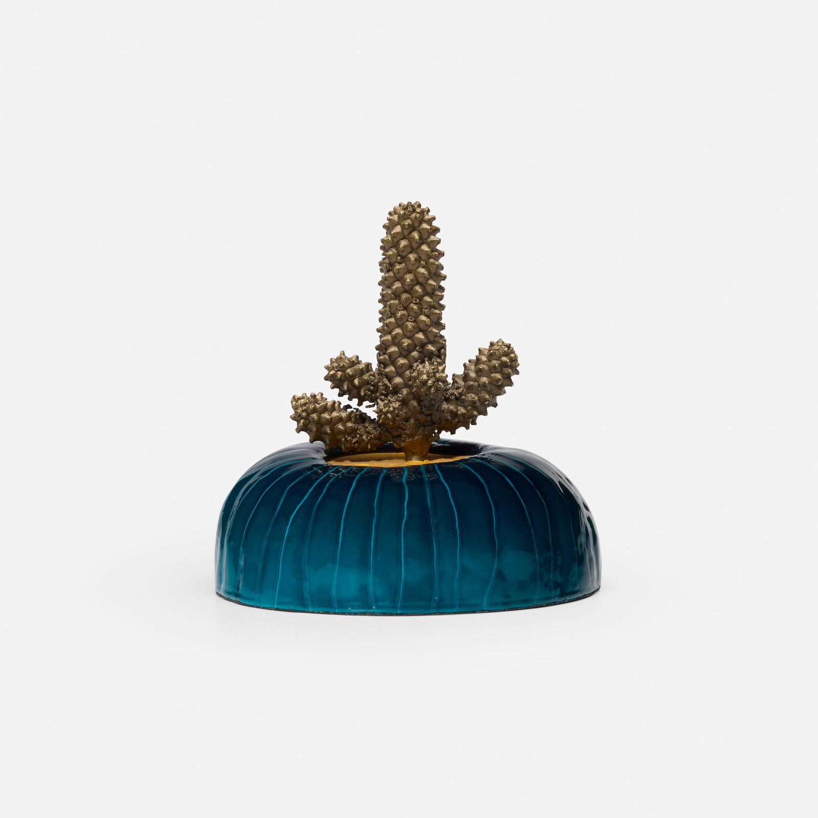 Jonathan Trayte, Little Cactus: Jonathan Trayte Little Cactus 2019 patinated bronze, stainless steel, painted ceramic, polymer compound 5.5 h x 5.5 dia in (14 x 14 cm) Provenance: Private Collection This work will ship from